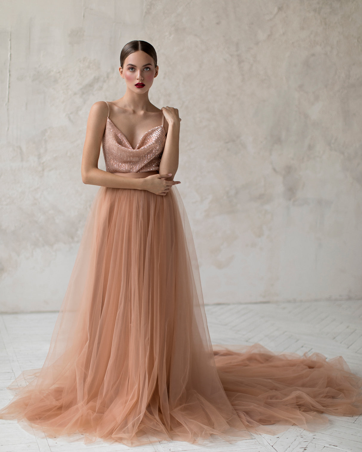 Copper bridal dress 12 US / Pale Peach / Pale Copper Copper bridal dress 12 US / Pale Peach / Pale Copper