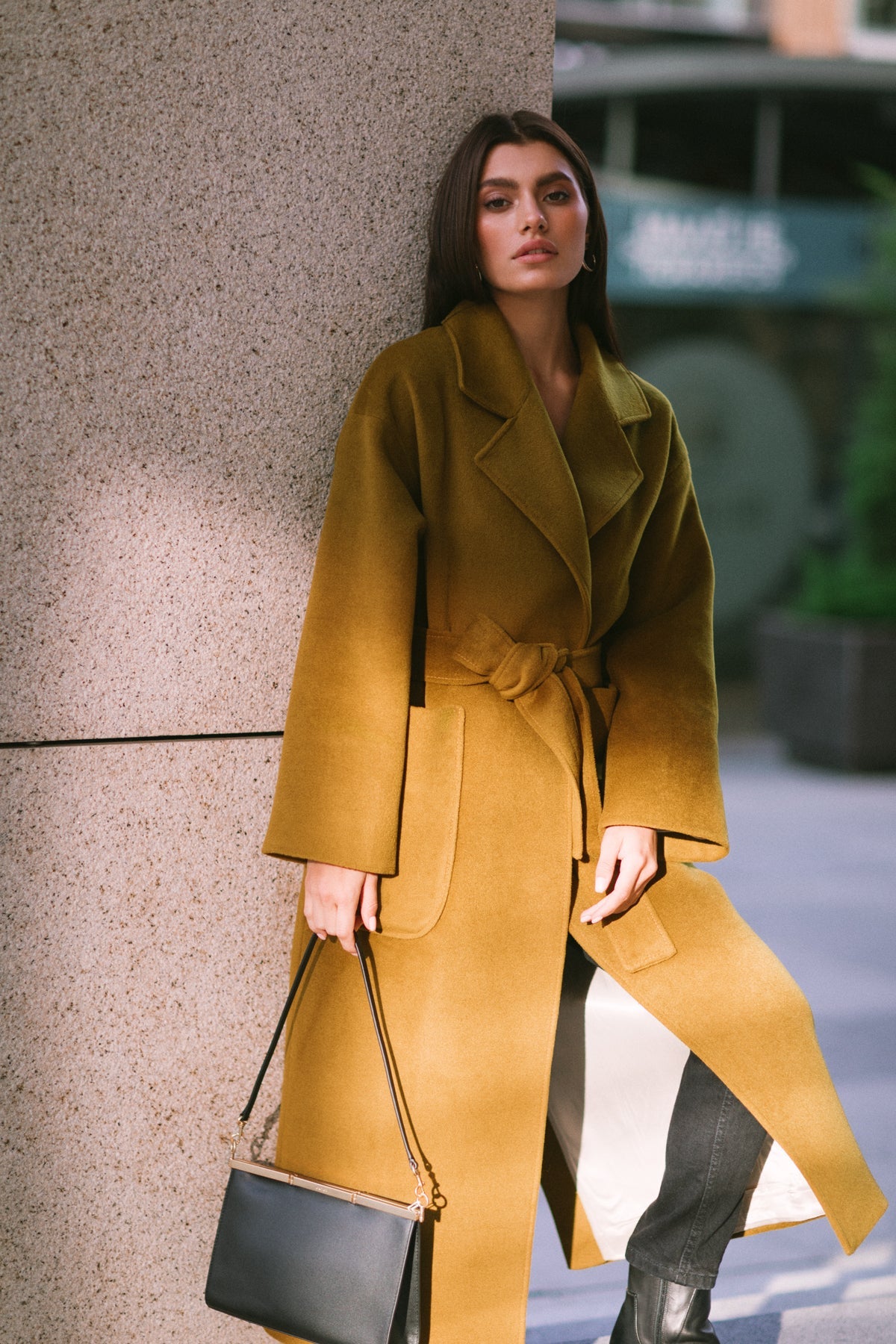 The Marigold Wrap Cashmere Coat by Sumarokova Atelier