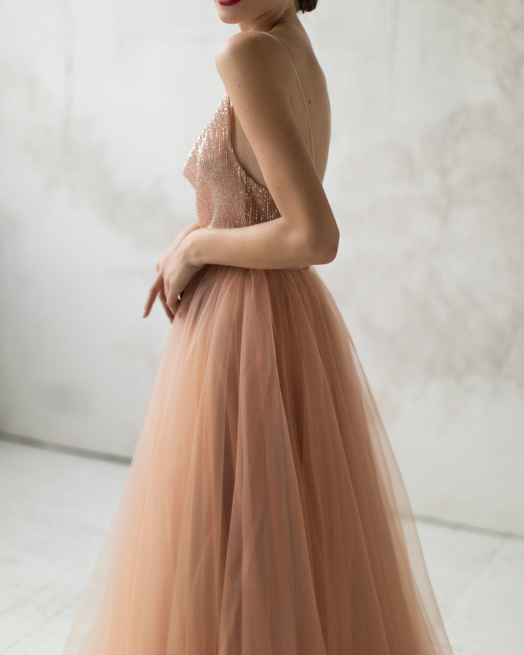 Copper Bridal Dress 12 US / Pale Peach / Pale Copper