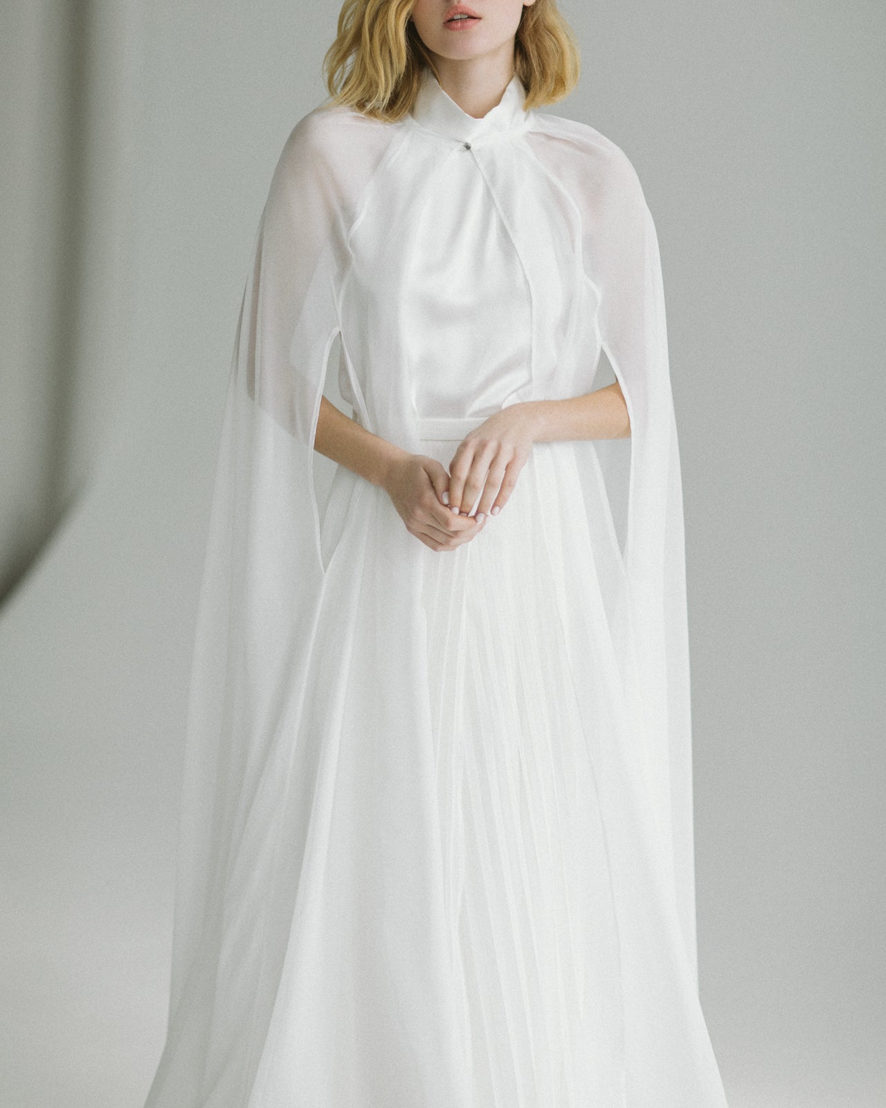 Wedding cape made of transparent chiffon photo 1