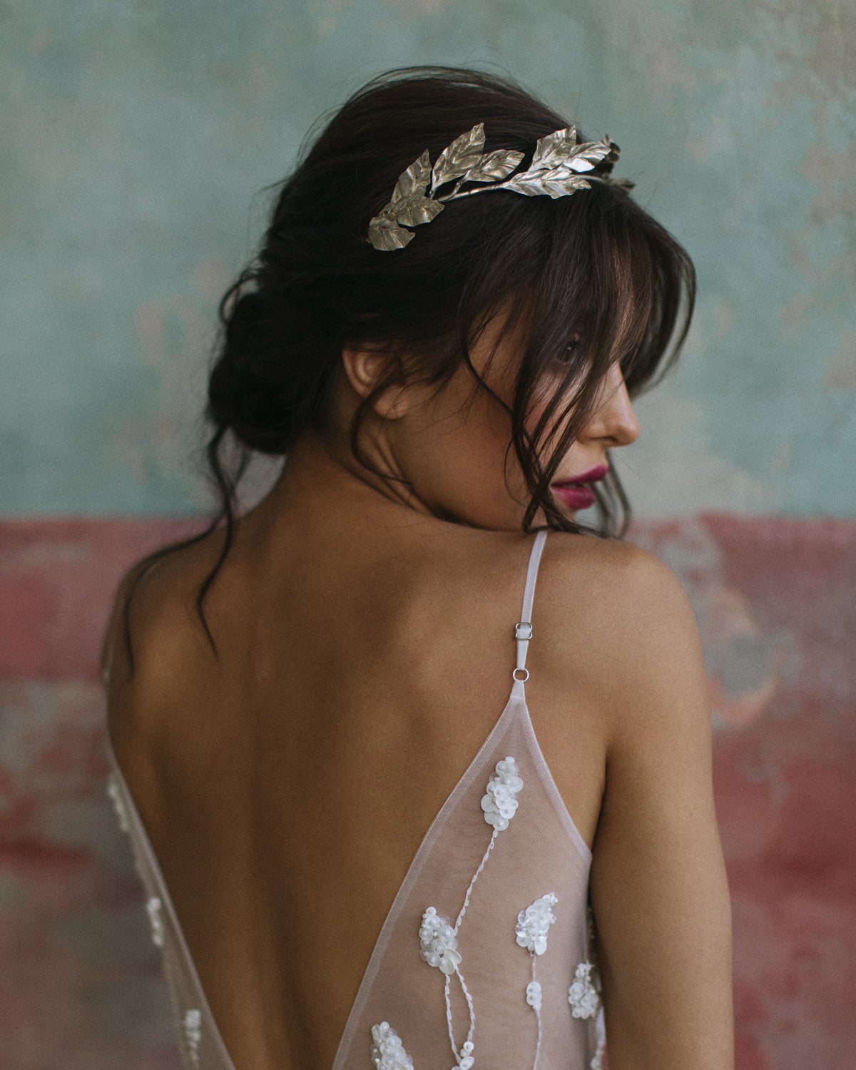 Leaf wedding crown photo 2