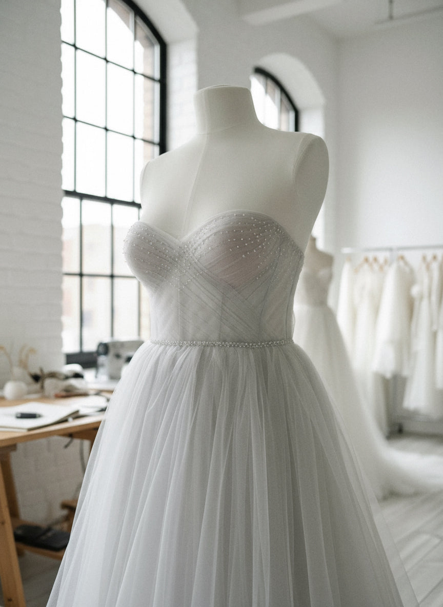 Beaded a line wedding dress Custom size US / Light Gray Beaded a line wedding dress Custom size US / Light Gray