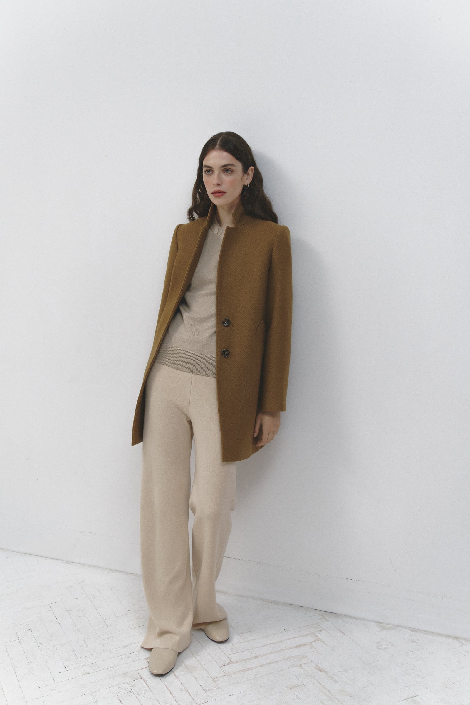 Short wool jacket | Autumn tapered coat – Sumarokova Atelier