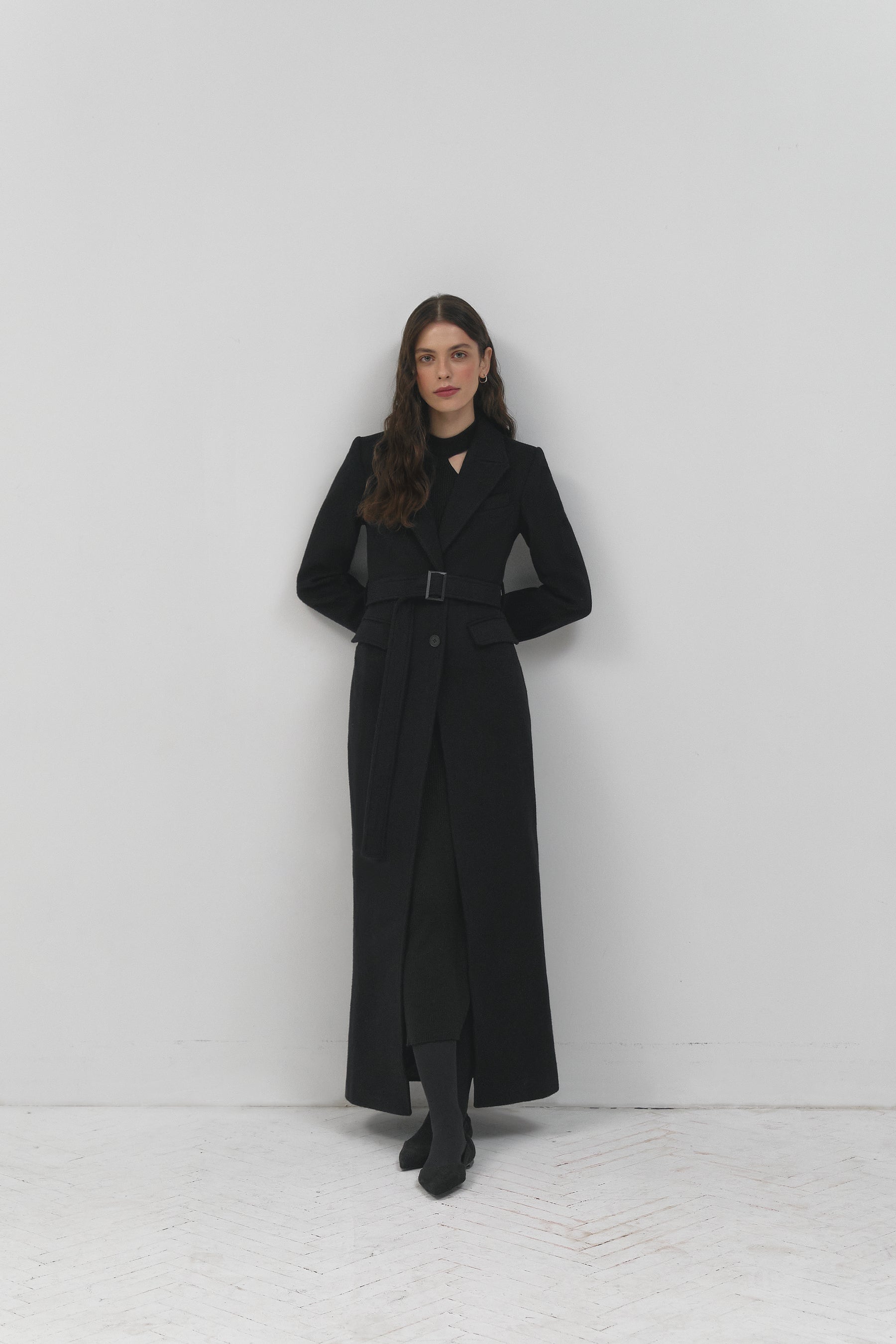 Long black wool coat Alex BREE