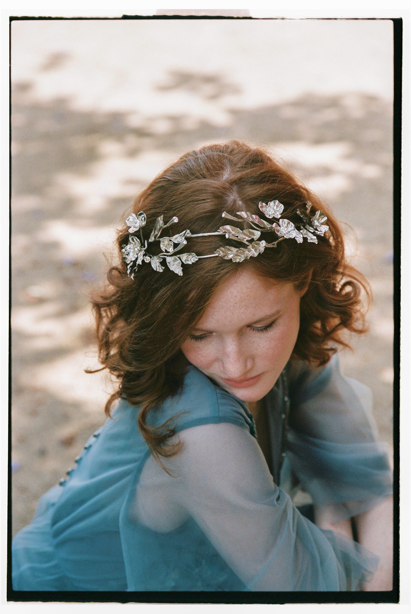 Silver floral bridal tiara with crystals | Wedding tiara  display picture 1