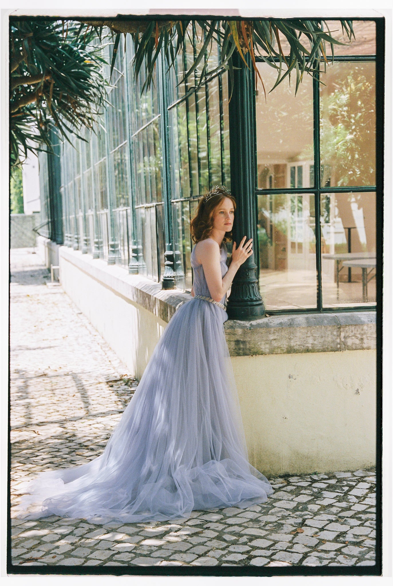 One-shoulder bridal dress in lavender photo 6