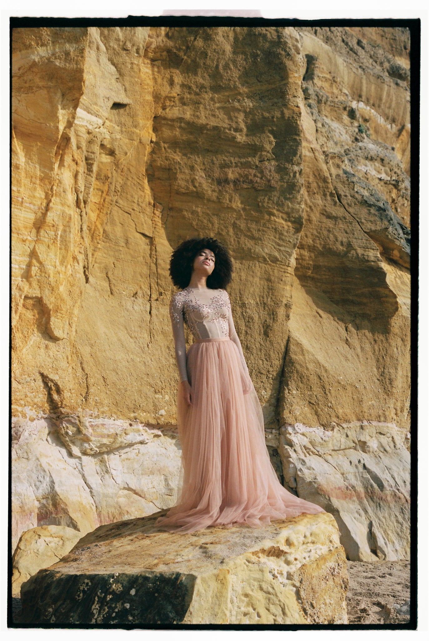 Copper gold tulle wedding dress photo 5