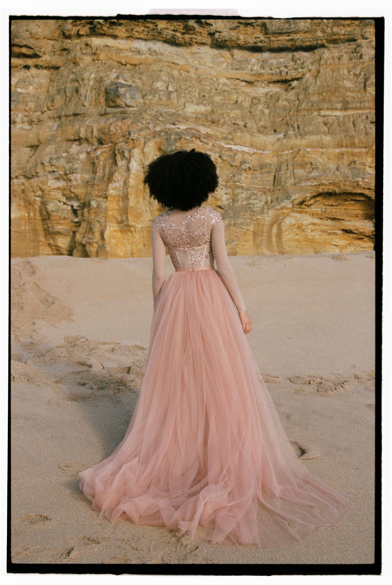 Copper gold tulle wedding dress photo 11