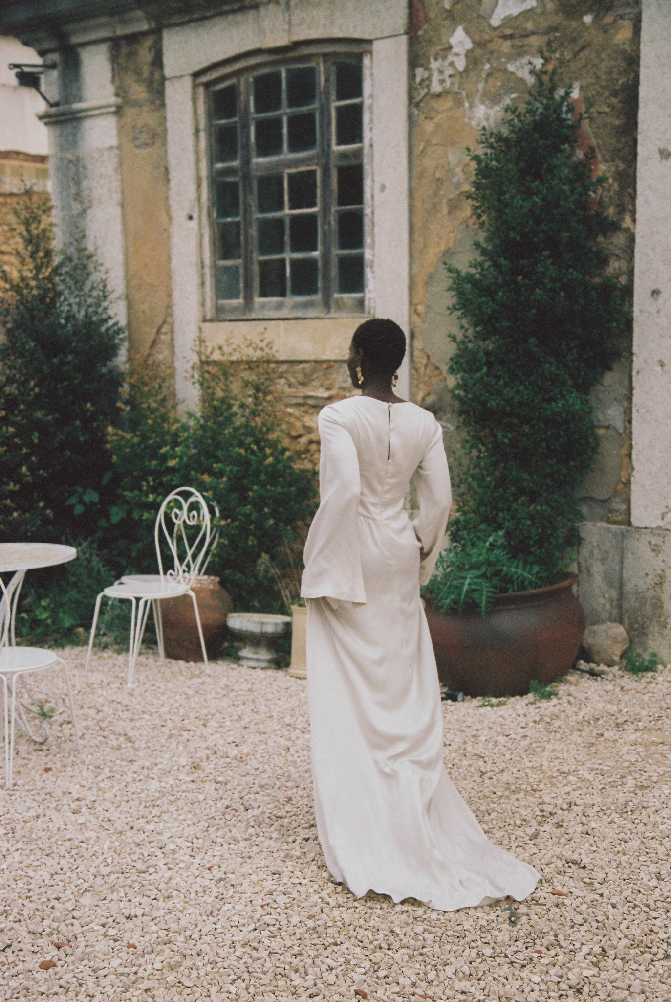 Bohemian silk bridal dress photo 8