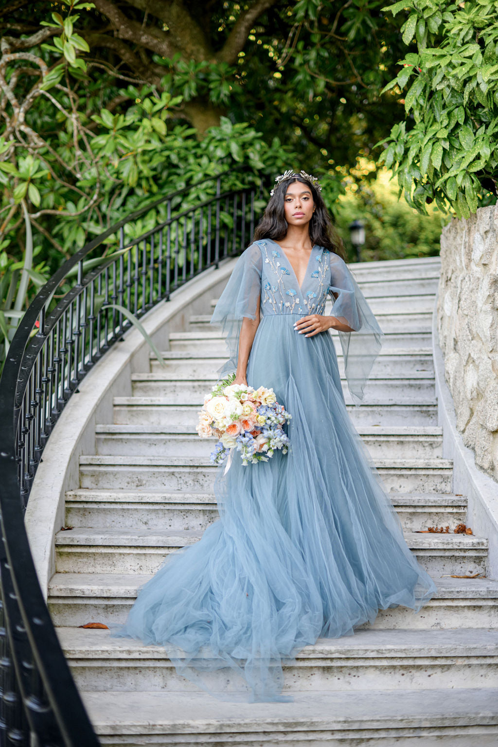 Floral embroidered wedding dress – Sumarokova Atelier