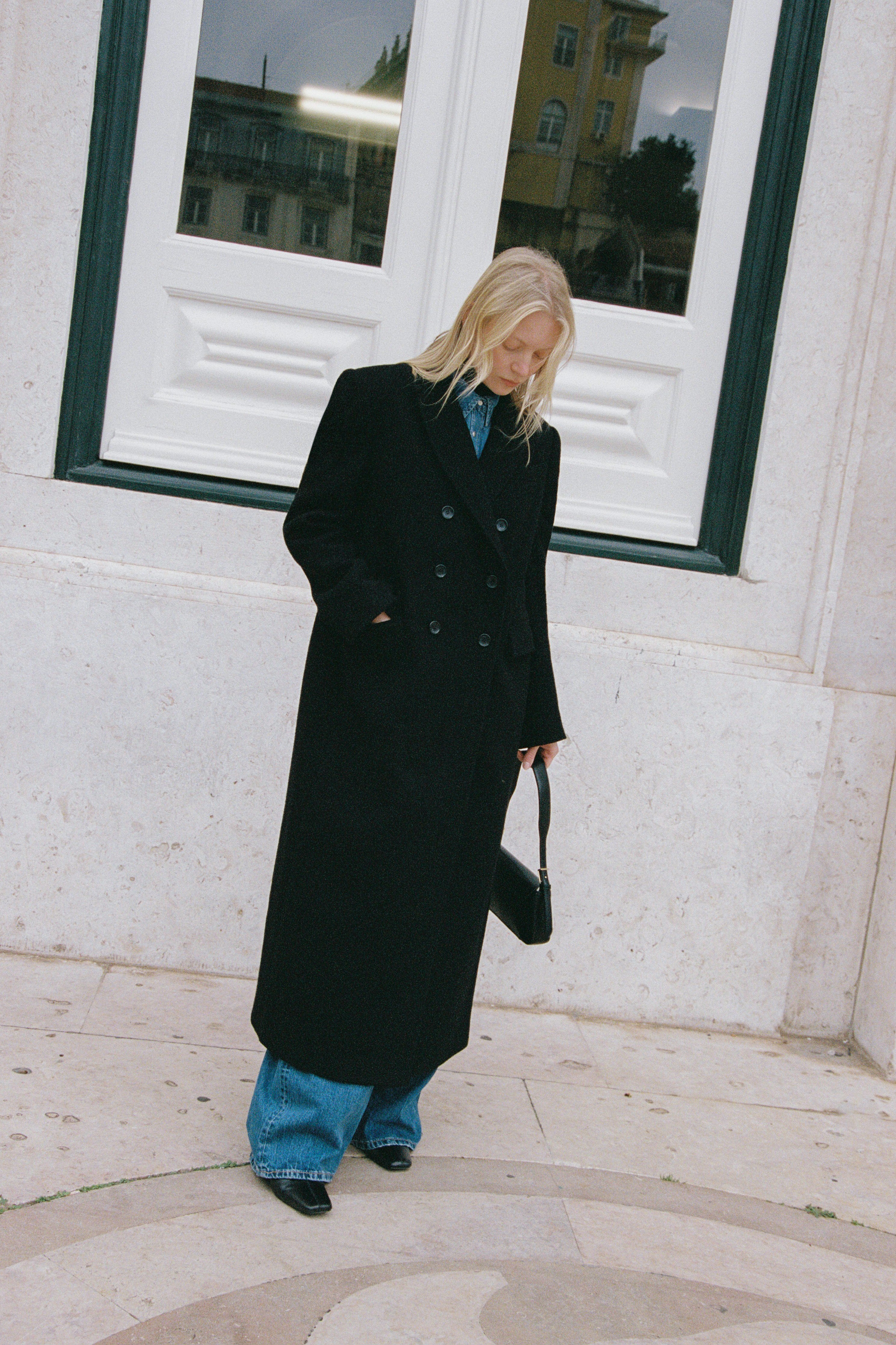 Oversized black wool coat – Sumarokova Atelier