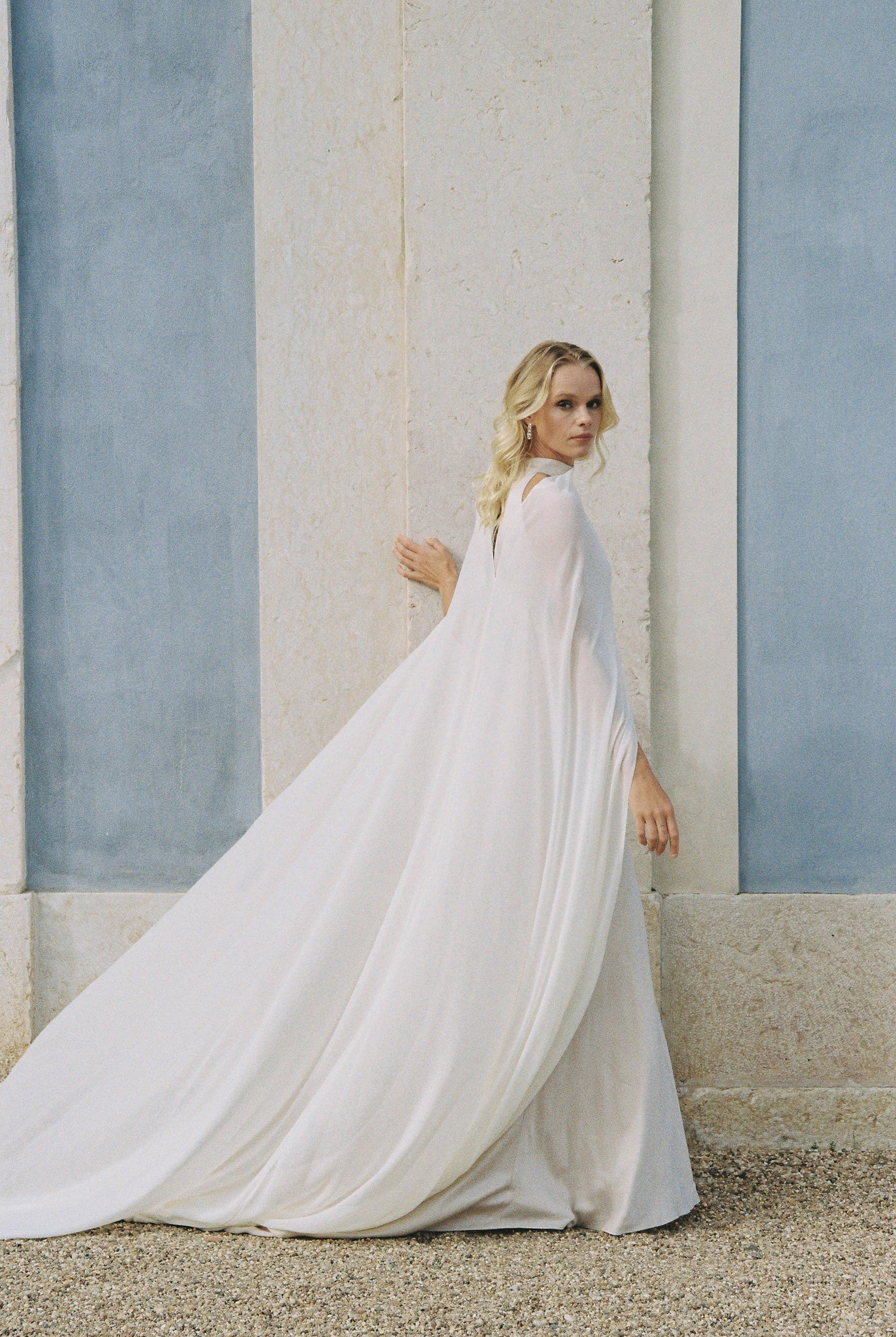 Chiffon bridal cheap cape