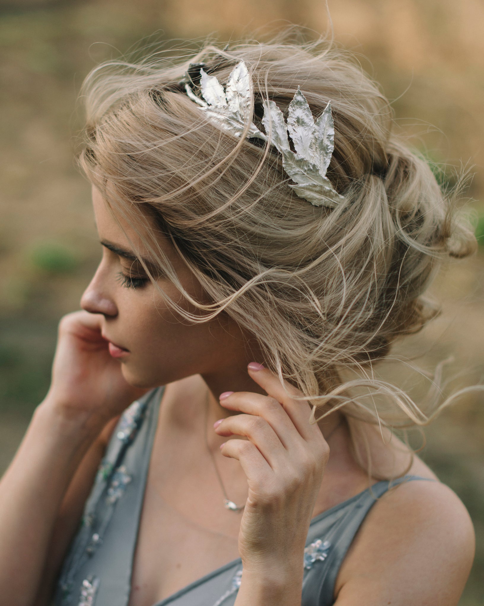 Bridal leaf tiara photo 5