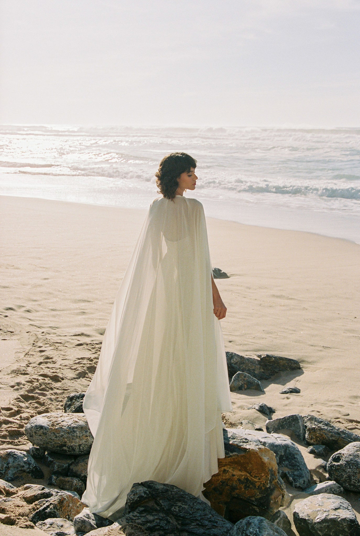 White wedding cape 305 cm/120'' / Natural White