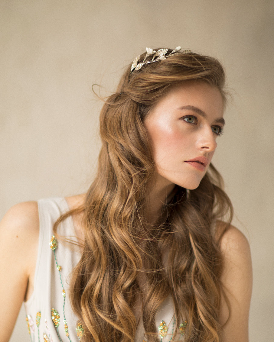 Delicate leaf flower crown photo 2