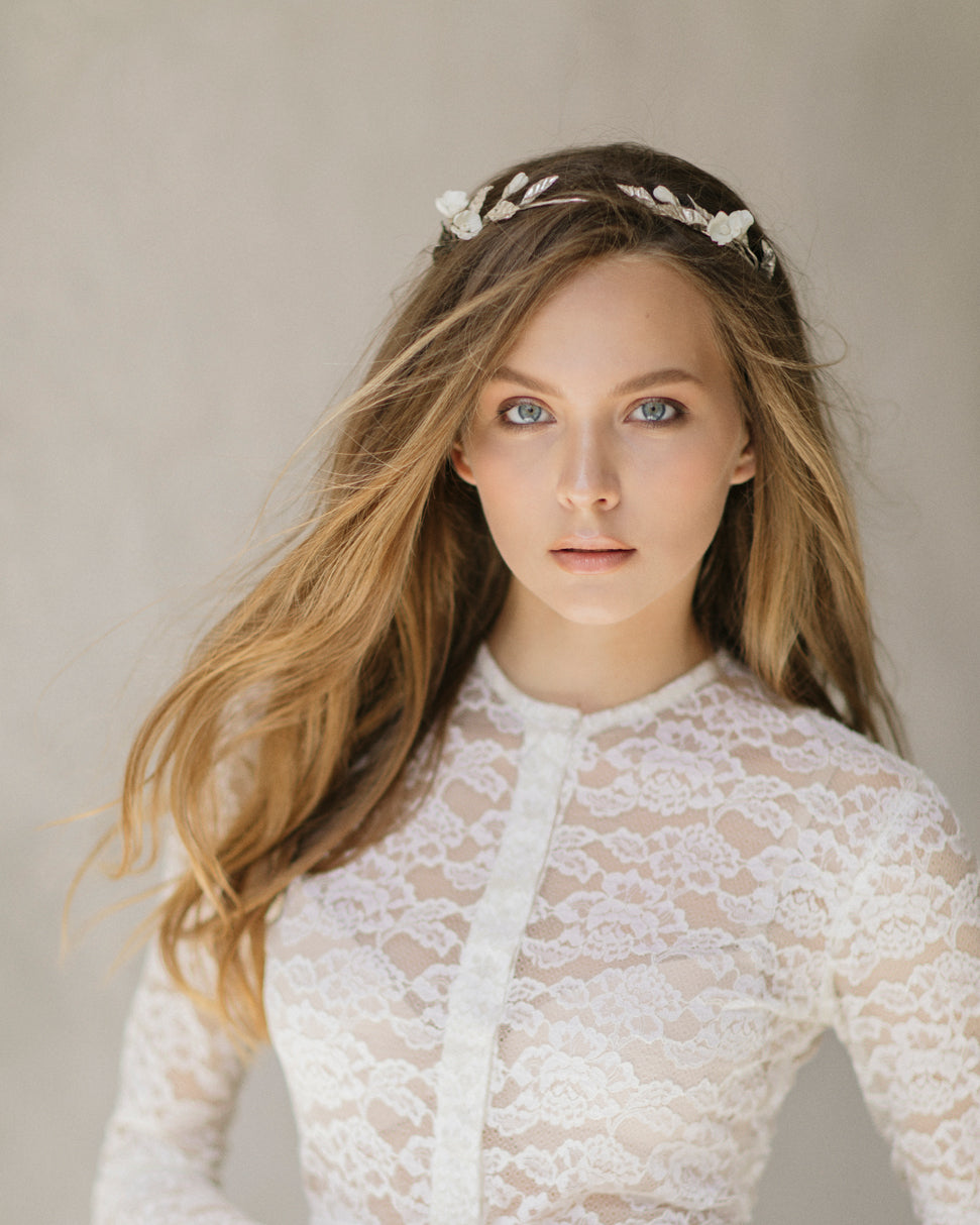 Delicate leaf flower crown photo 9