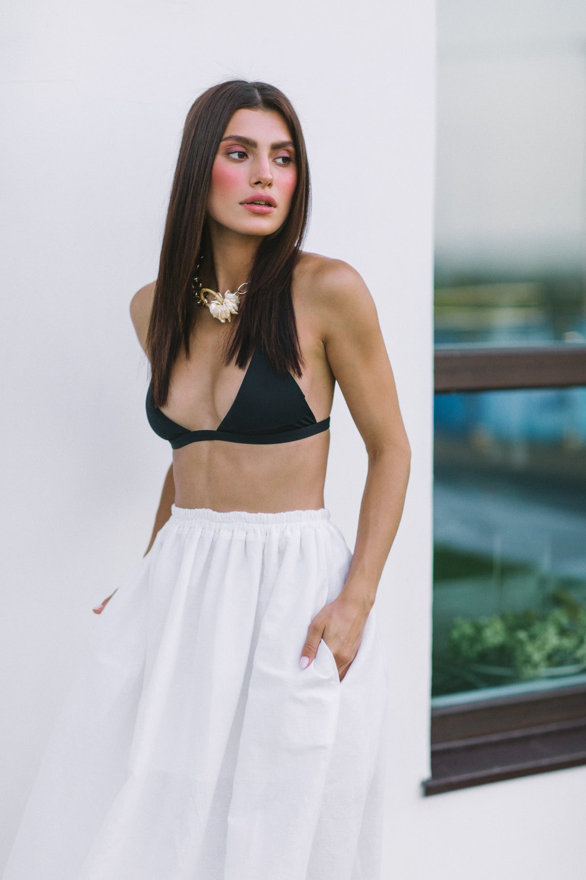 Elastic waist maxi skirt photo 5