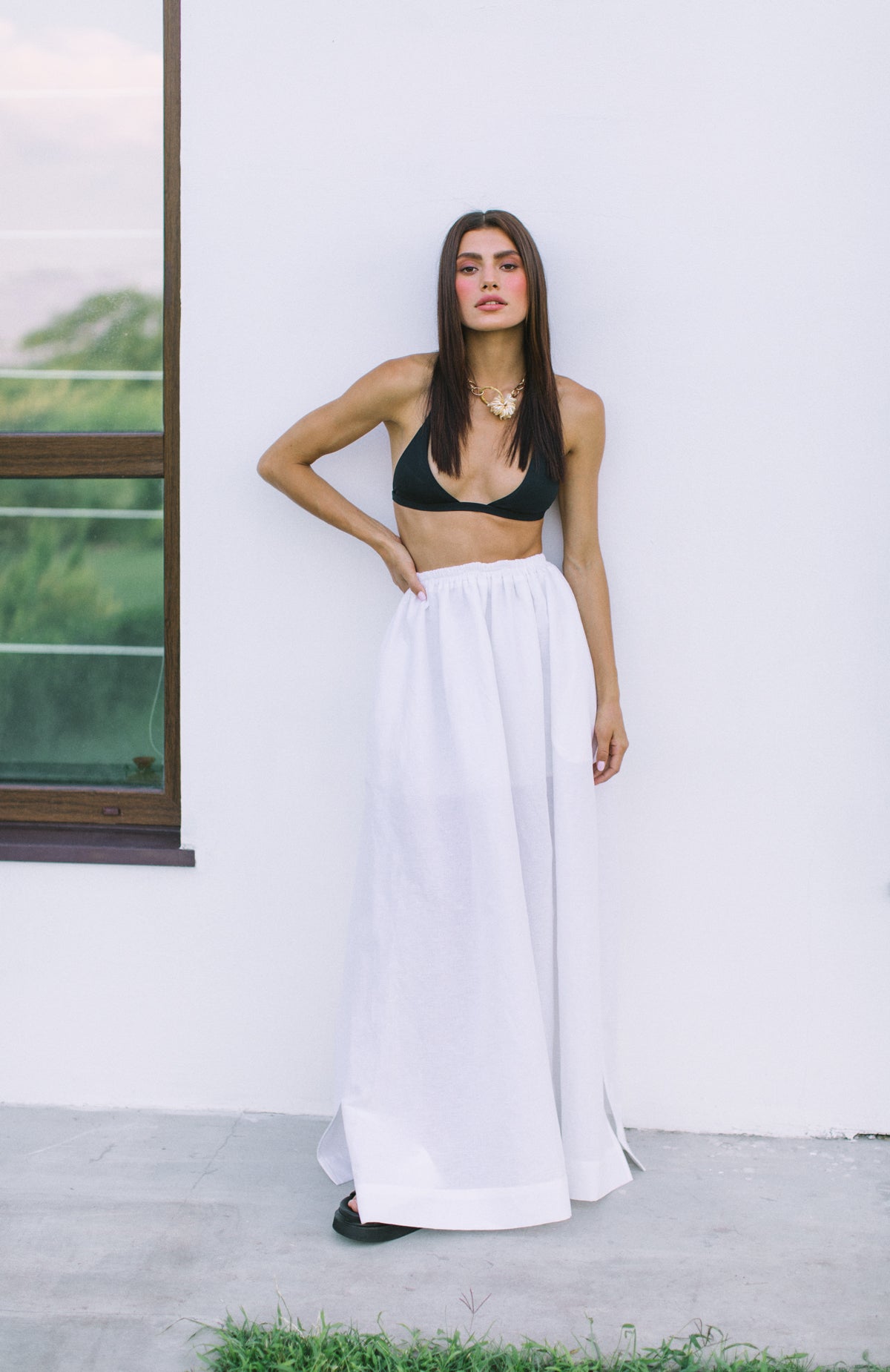Elastic waist maxi skirt photo 8