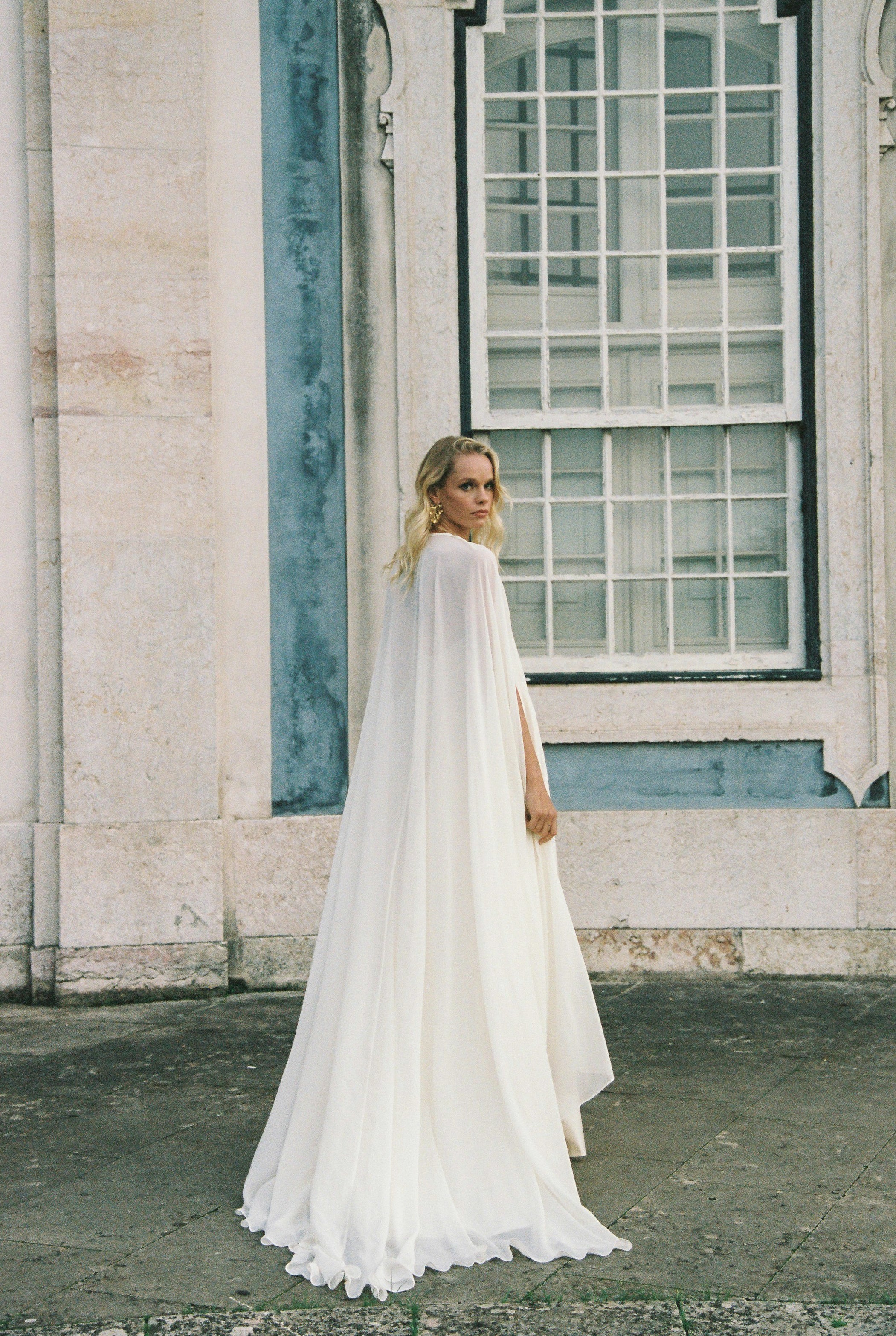 Chiffon Bridal Cape Collection | Elegant Wedding Capes & Long Designs Sumarokova Atelier Chiffon Bridal Cape Collection | Elegant Wedding Capes & Long Designs Sumarokova Atelier