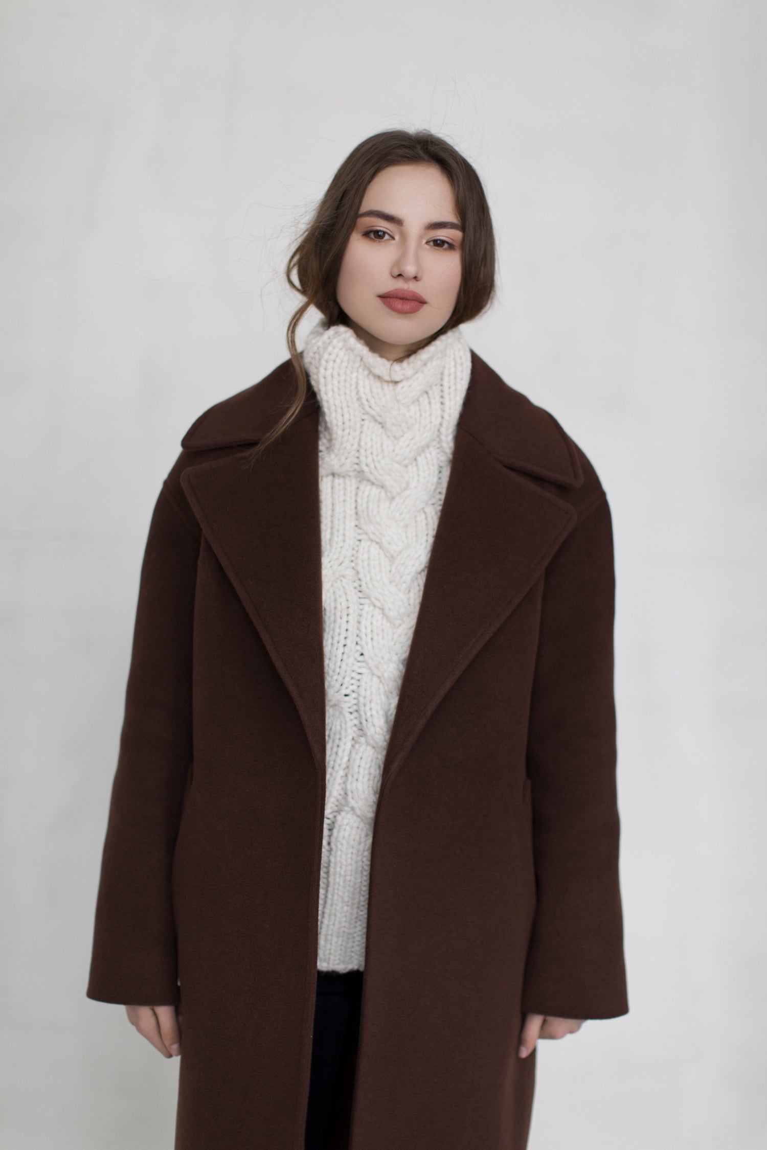 Brown oversized coat – Sumarokova Atelier