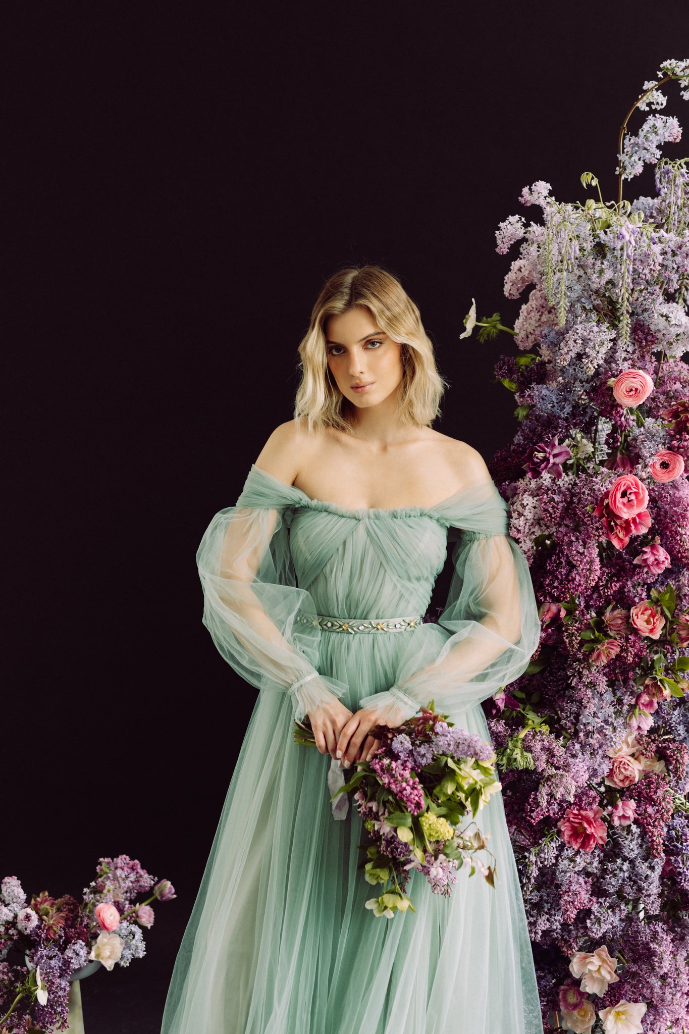 Off the shoulder puff sleeve wedding dress BREE