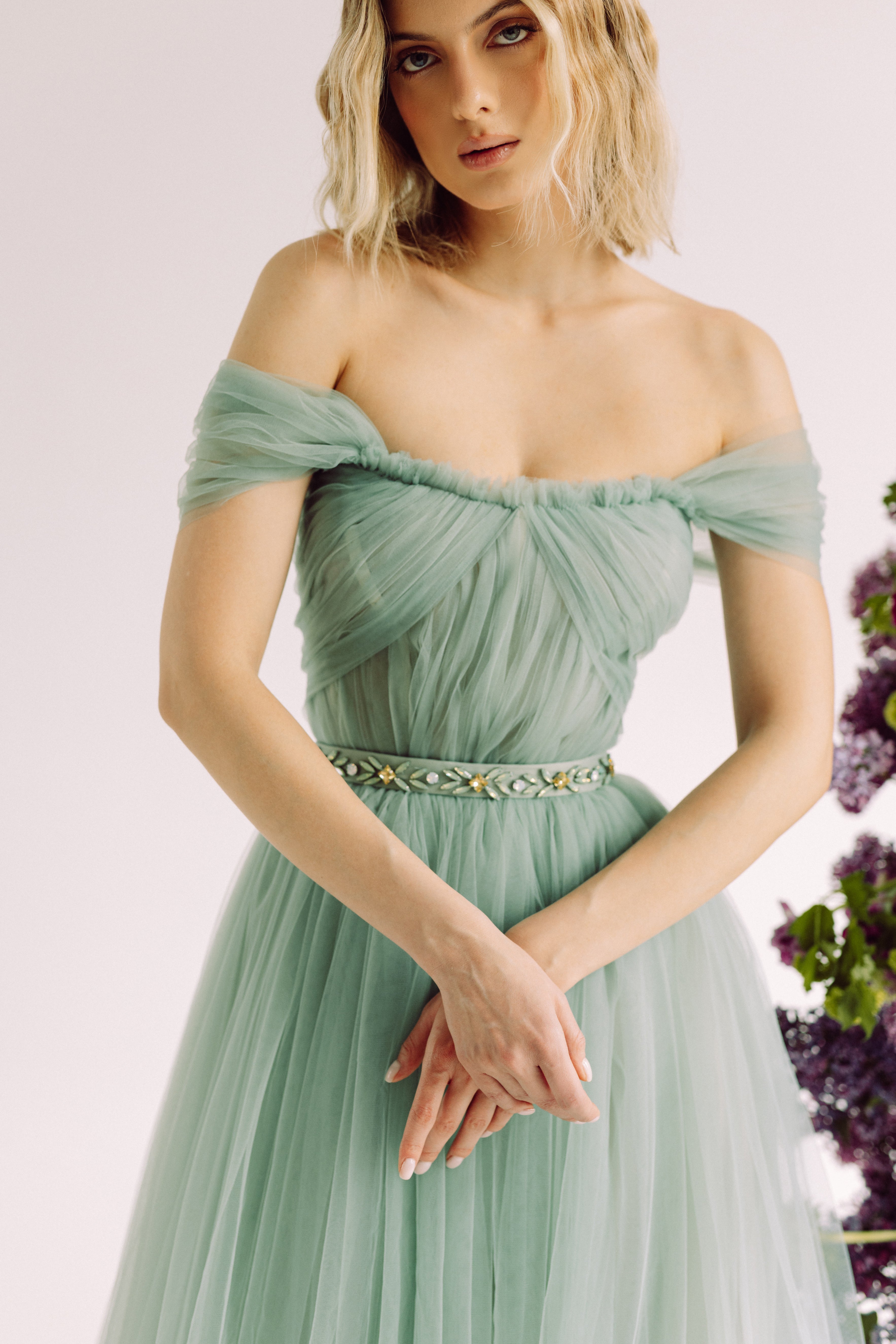 green puff shoulder dress I've Got Sunshine Puff Sleeve Mini Dress Mint