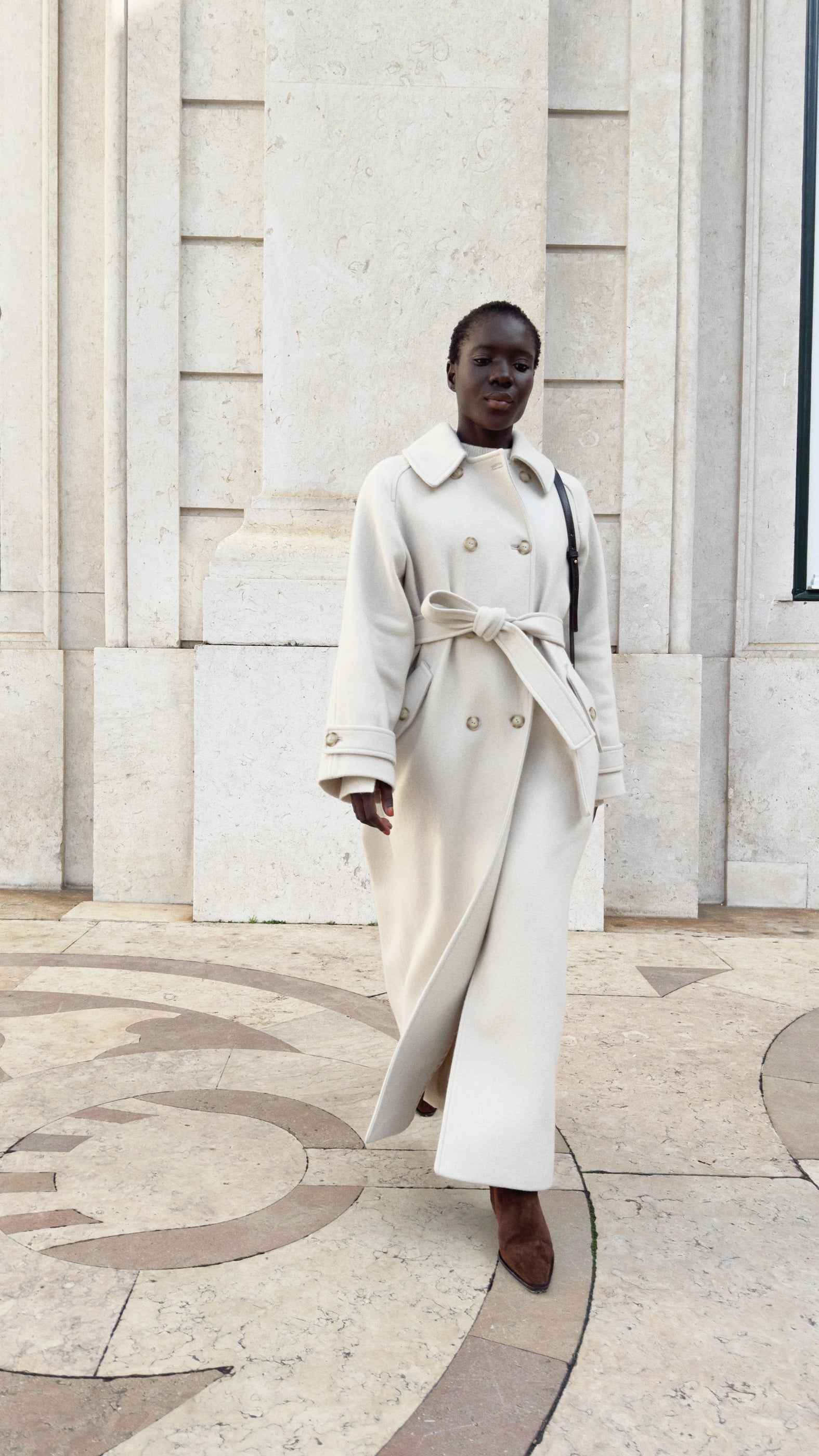 Double breasted wool long coat – Sumarokova Atelier