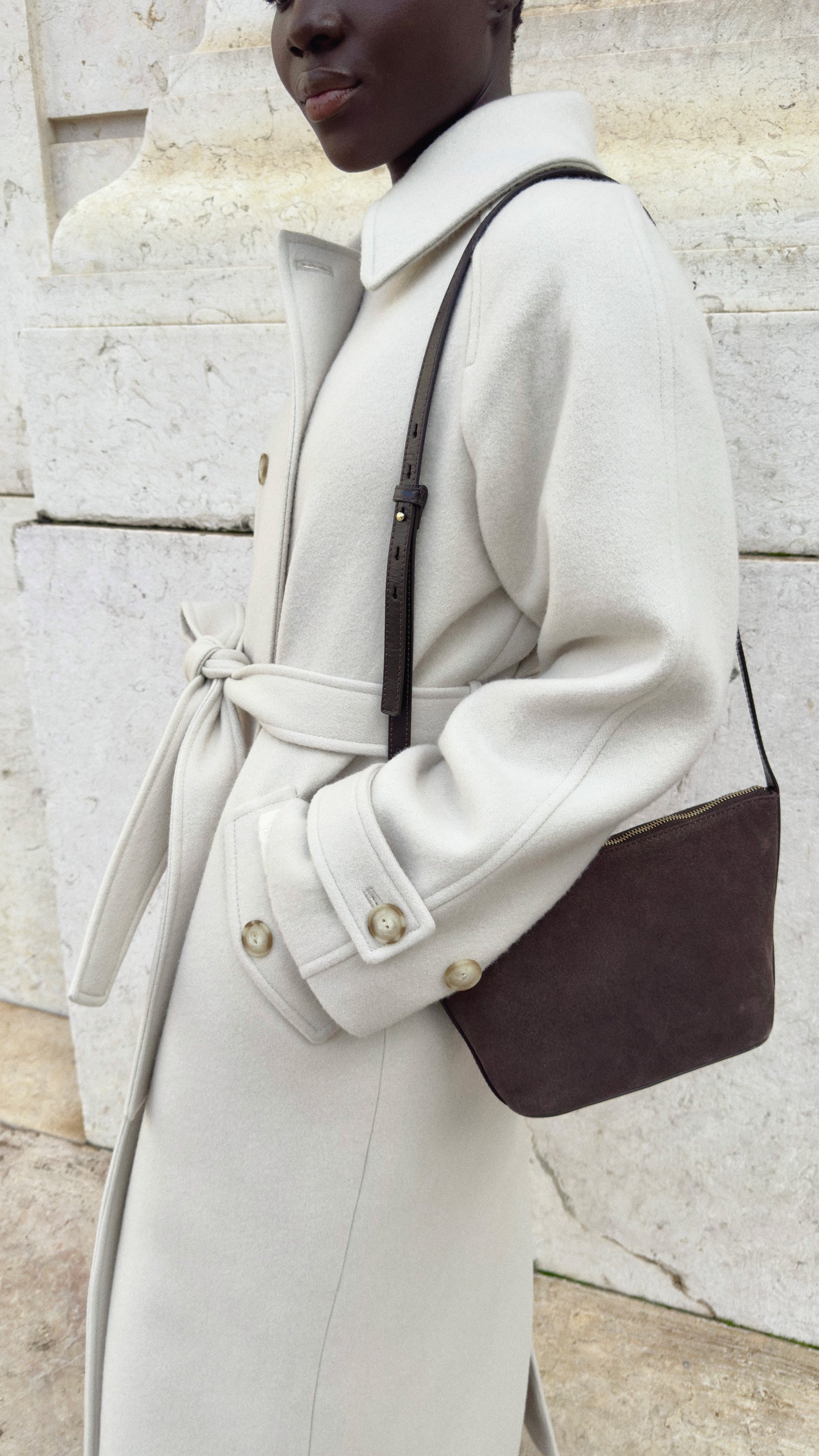 Double breasted wool long coat – Sumarokova Atelier