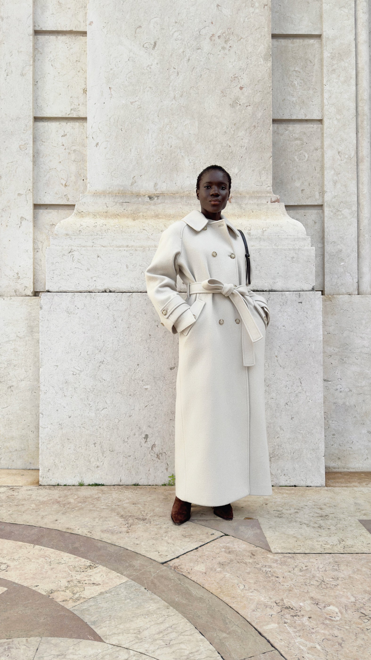 『専用』tram オリジナル WOOL LINEN LONG ROBECOAT Poetry - Dogtooth linen coat-dress