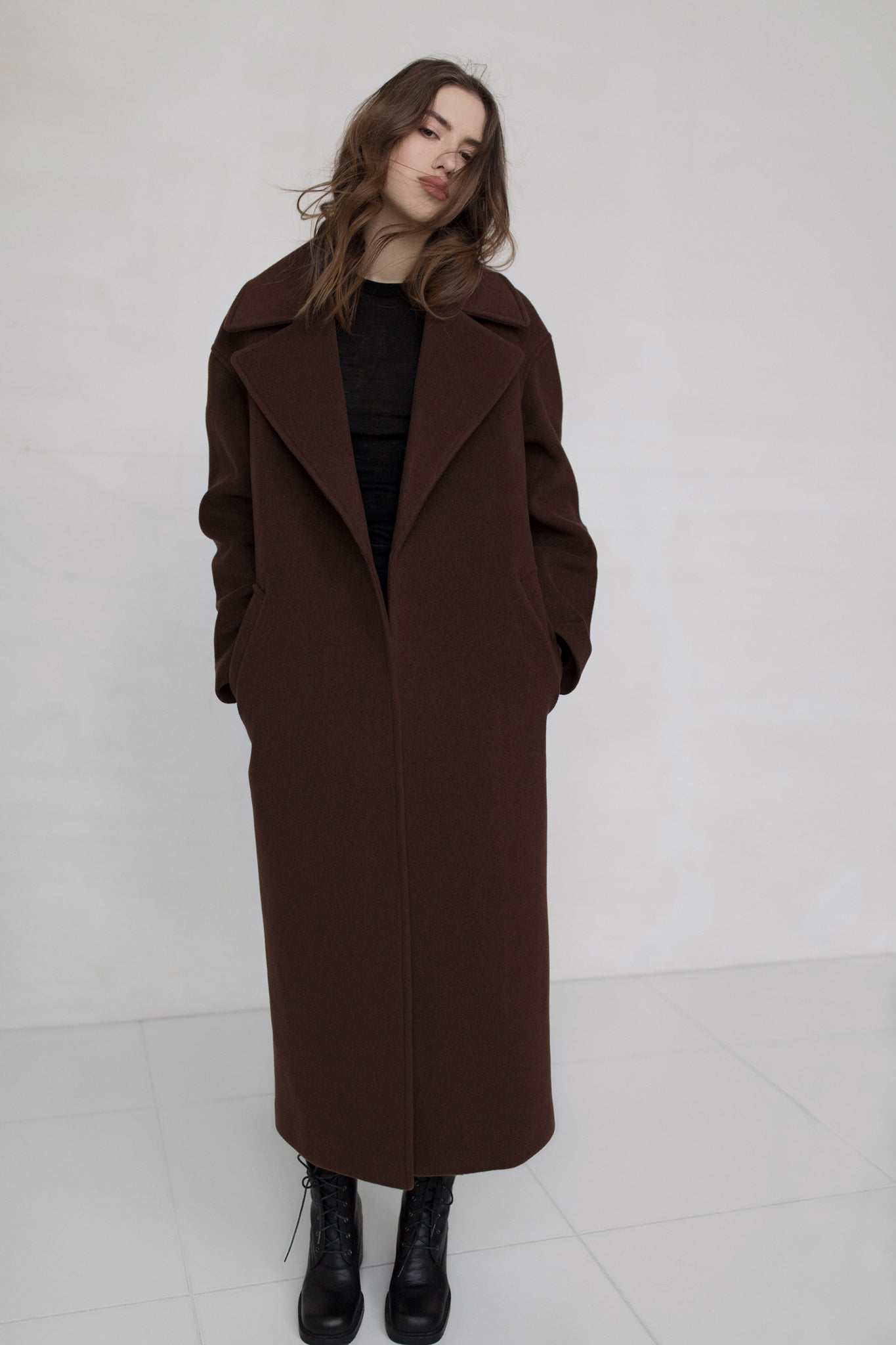 Oversized cashmere blend coat photo 10