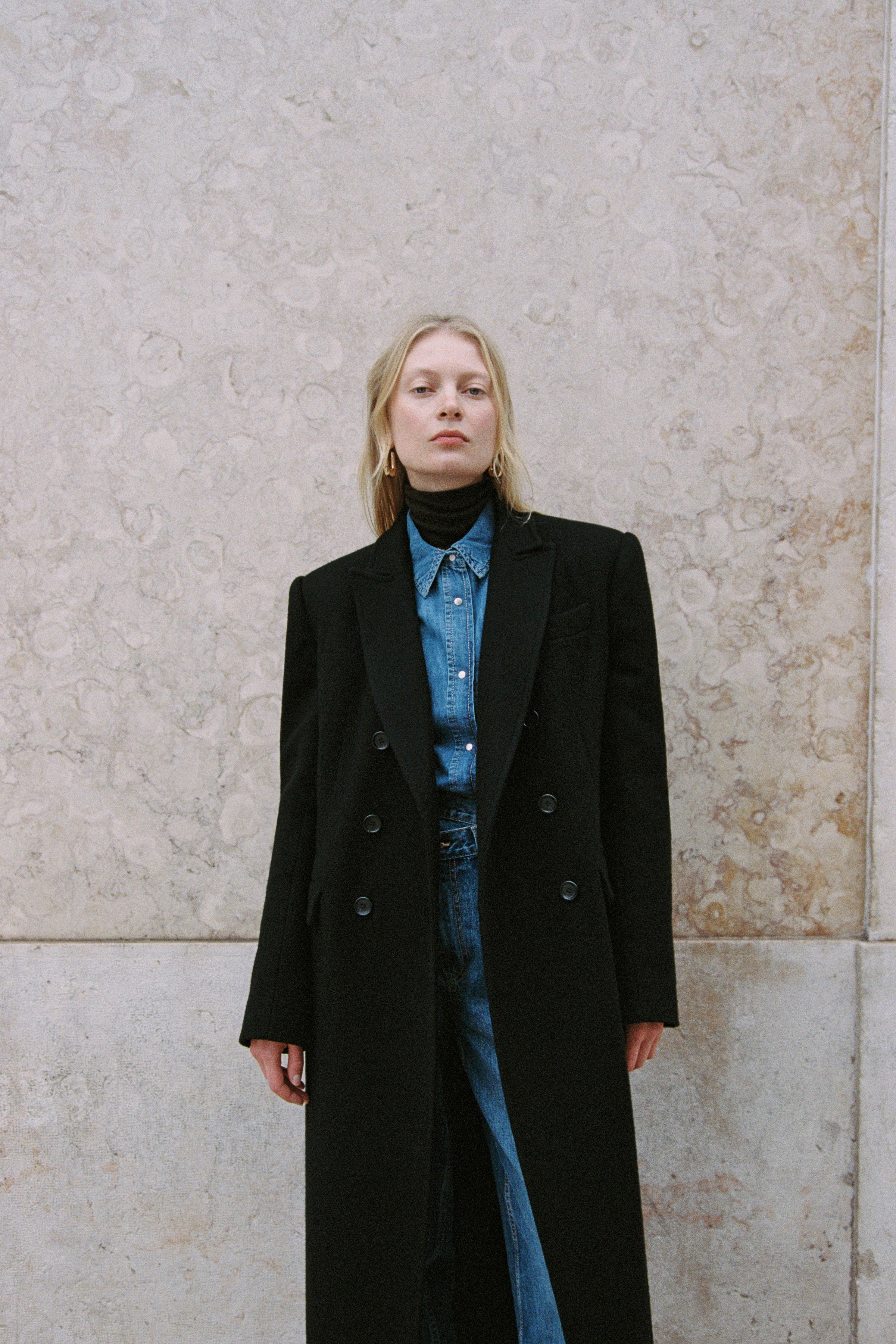 Oversized black wool coat – Sumarokova Atelier