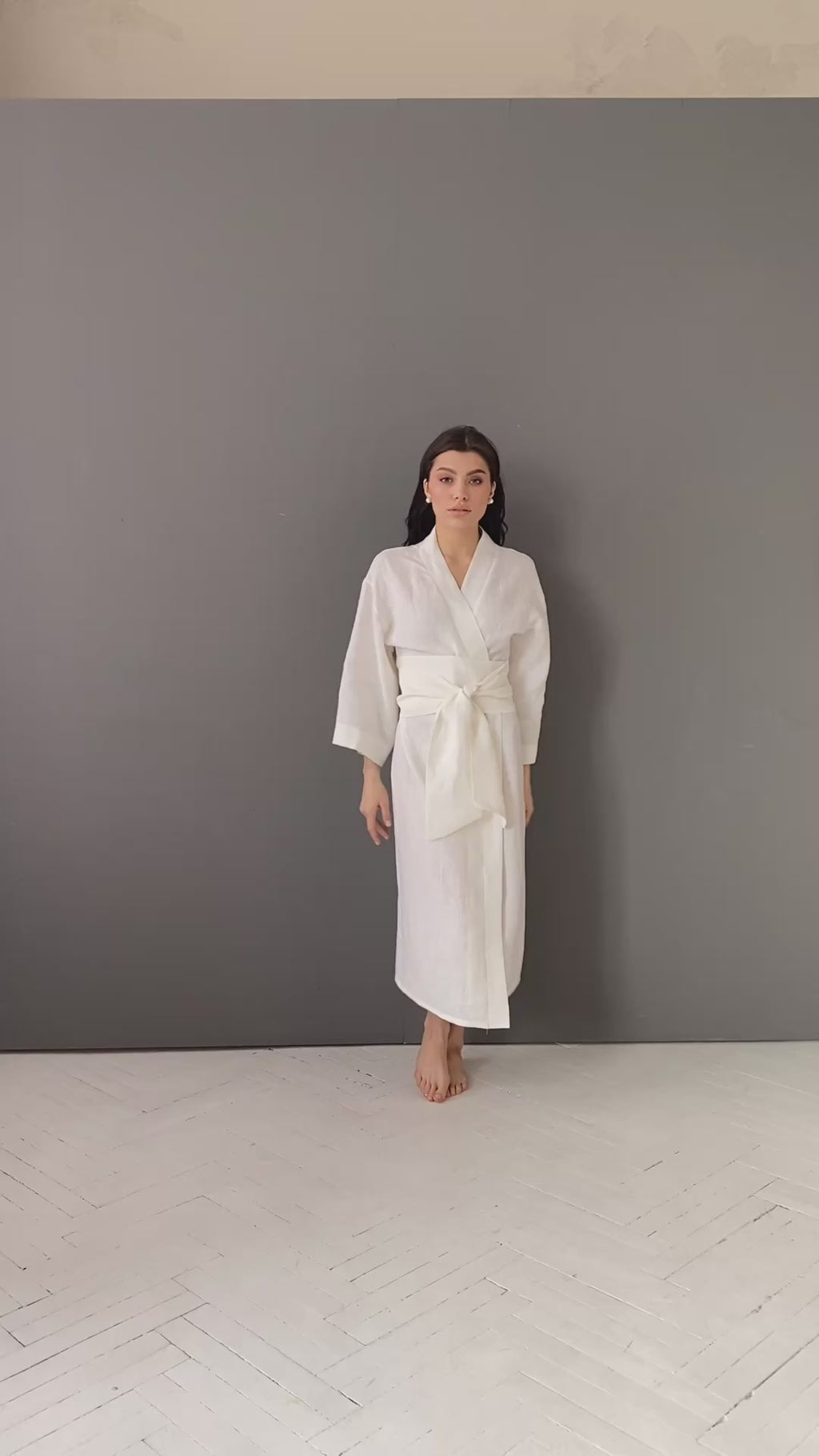 White bridal robe video