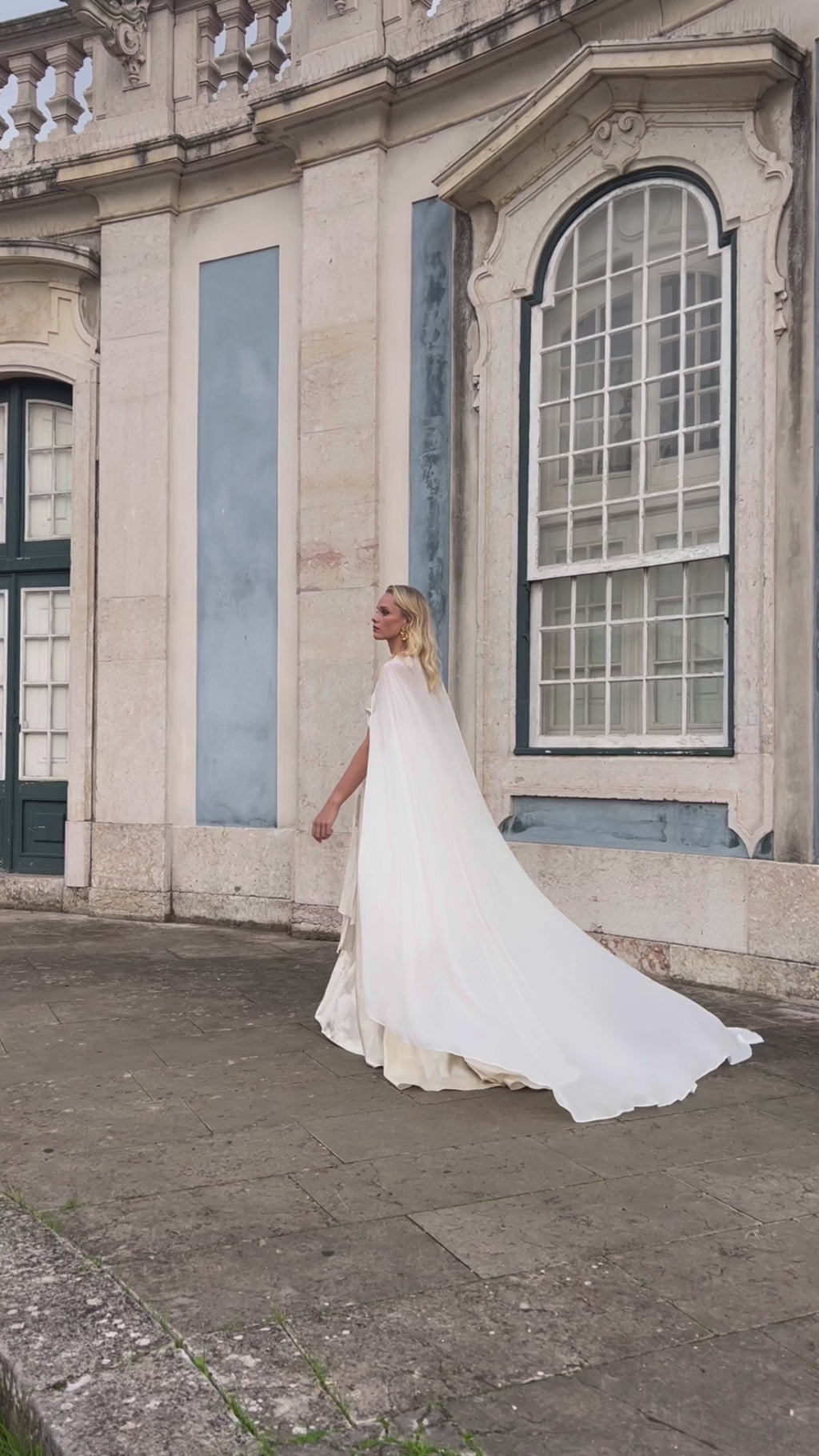 Soft chiffon wedding cape video