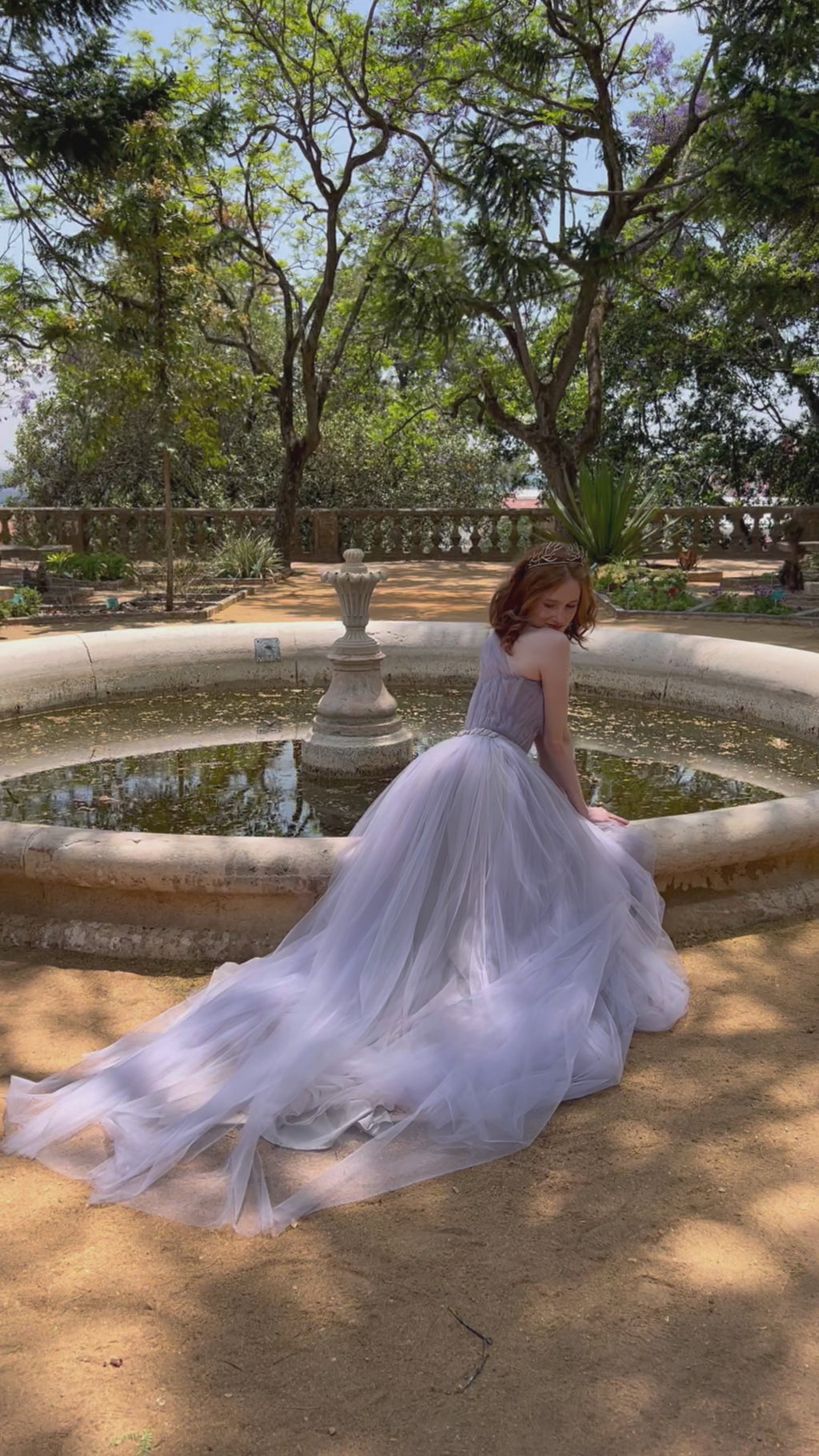 One-shoulder bridal dress in lavender video