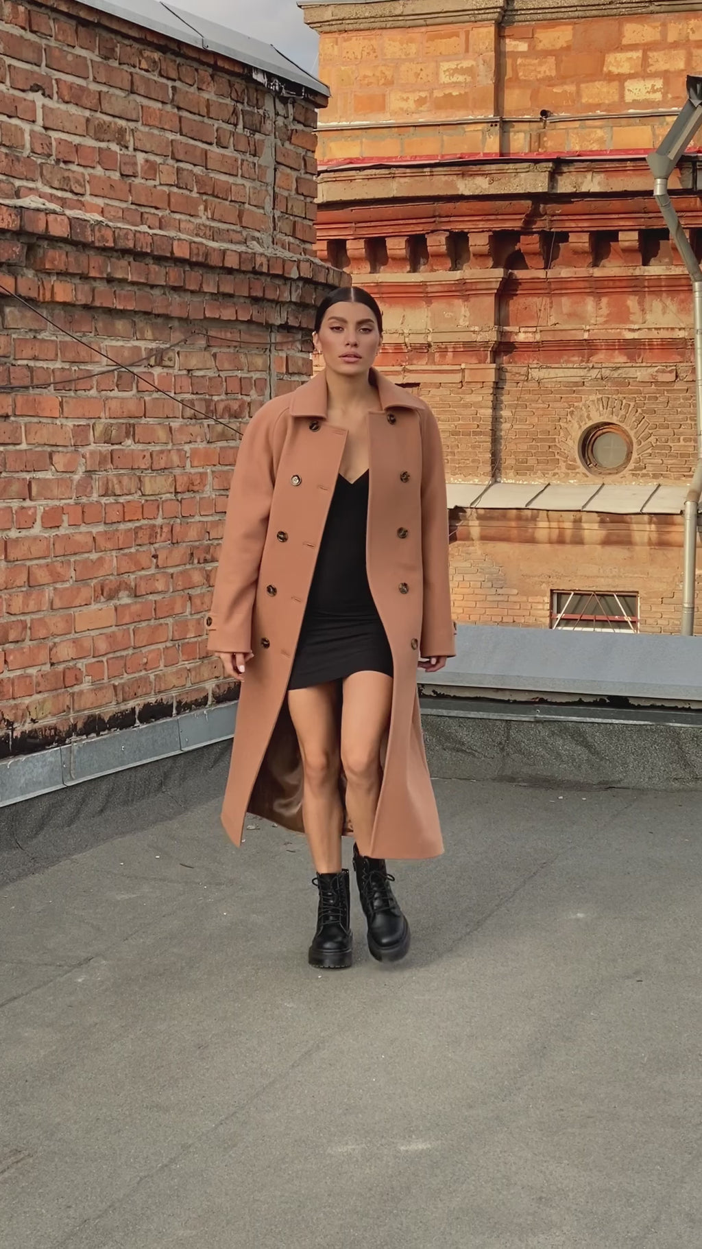 Camel wool trench coat video