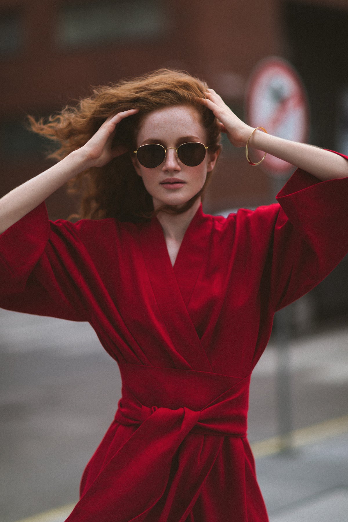 Red dress linen photo 6