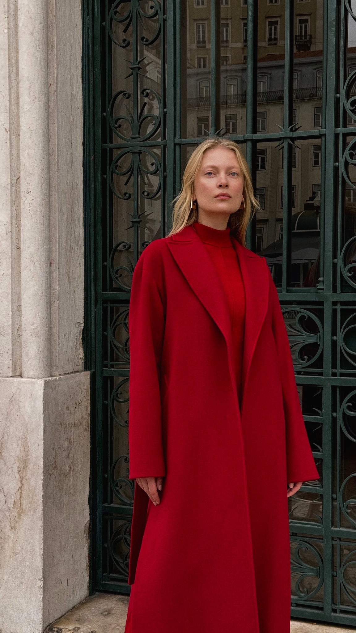 Long Red coat 10 US / Red / without warm insulation