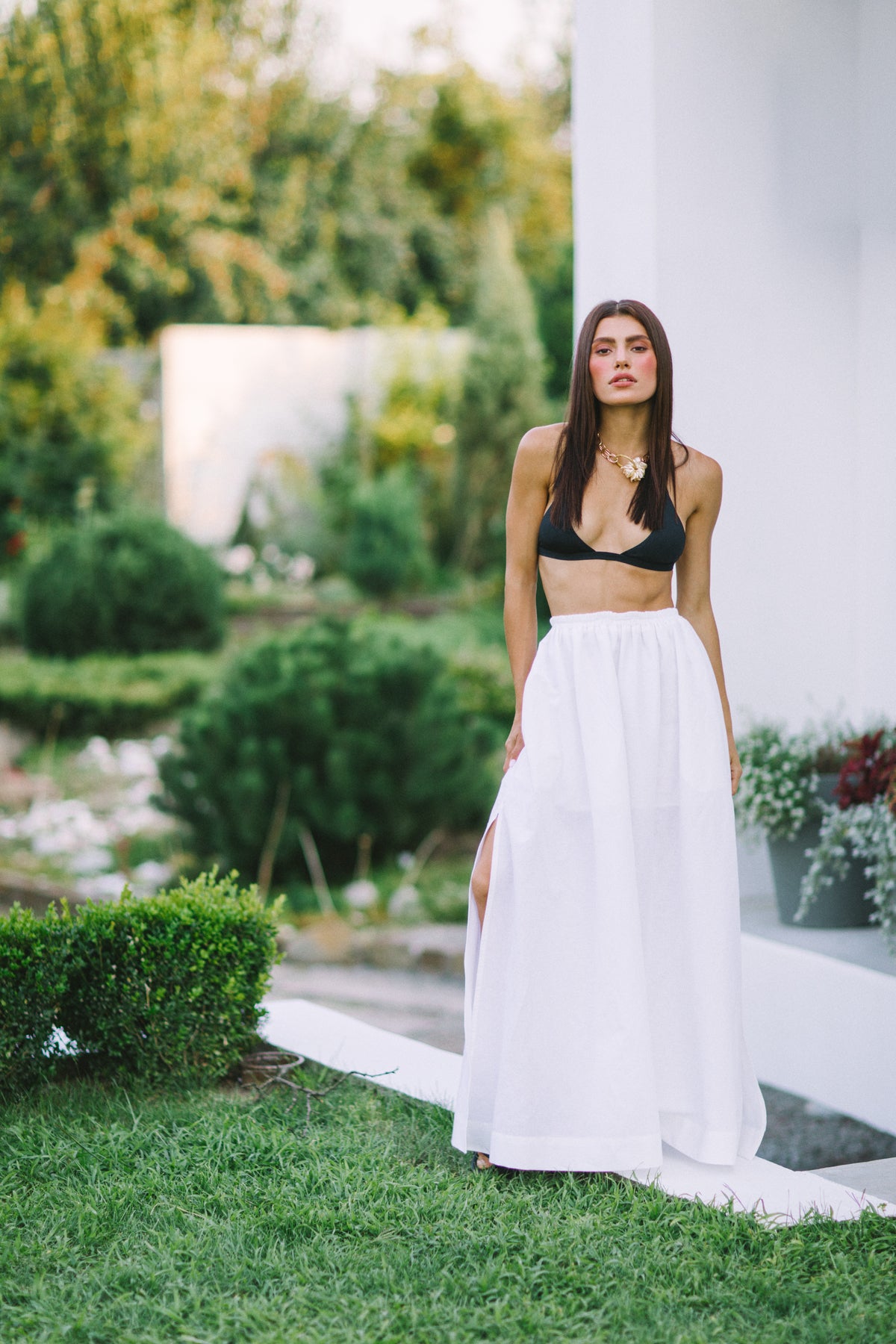 Elastic waist maxi skirt photo 2