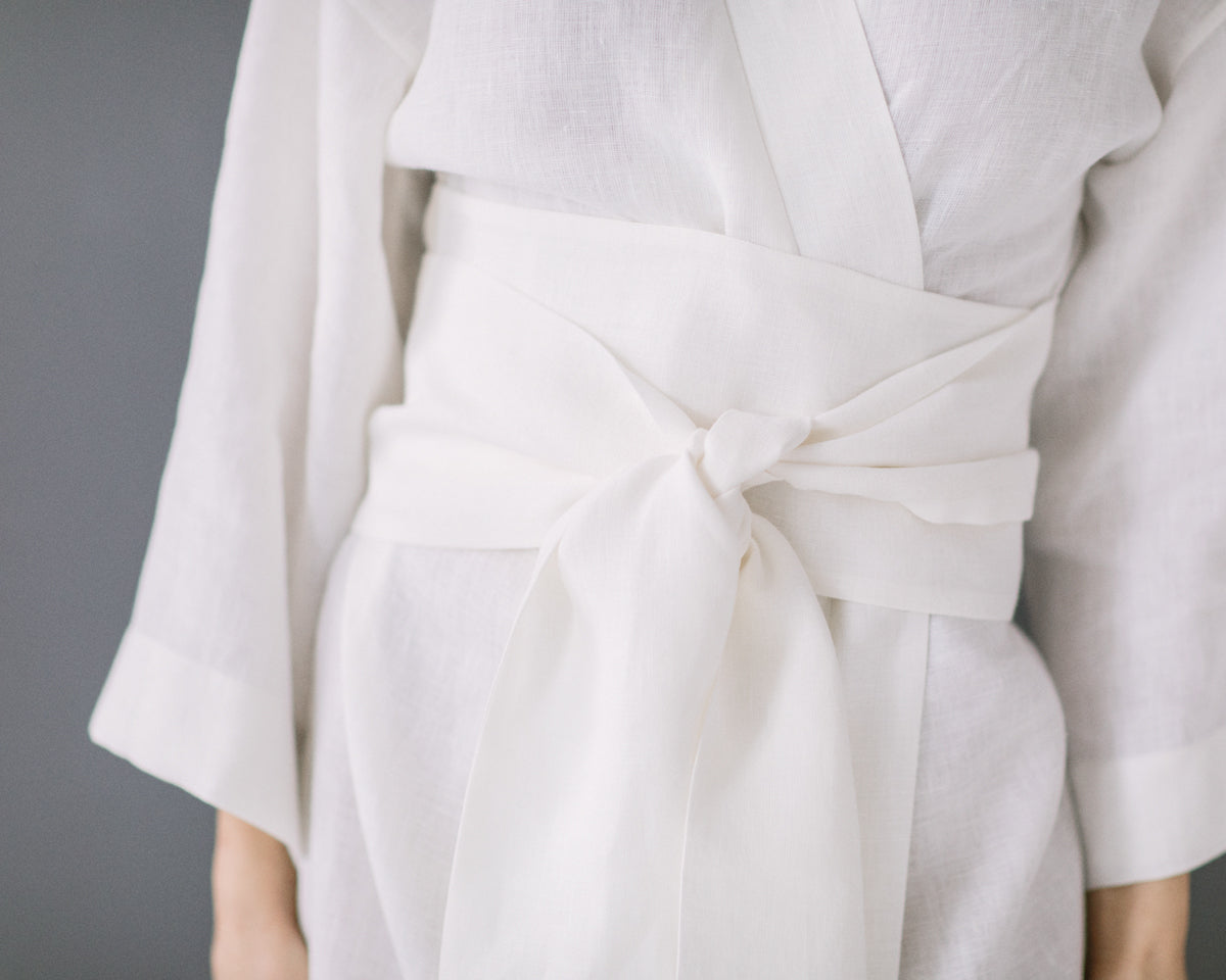 Linen Kimono Dress 8 US / Natural White