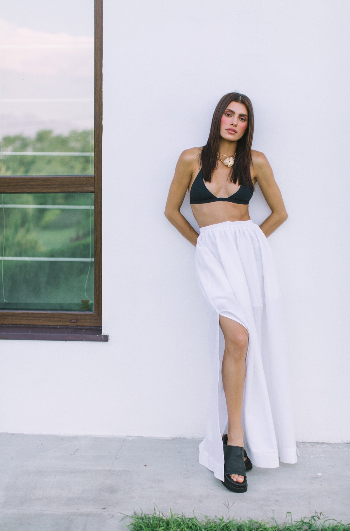 Elastic waist maxi skirt photo 9