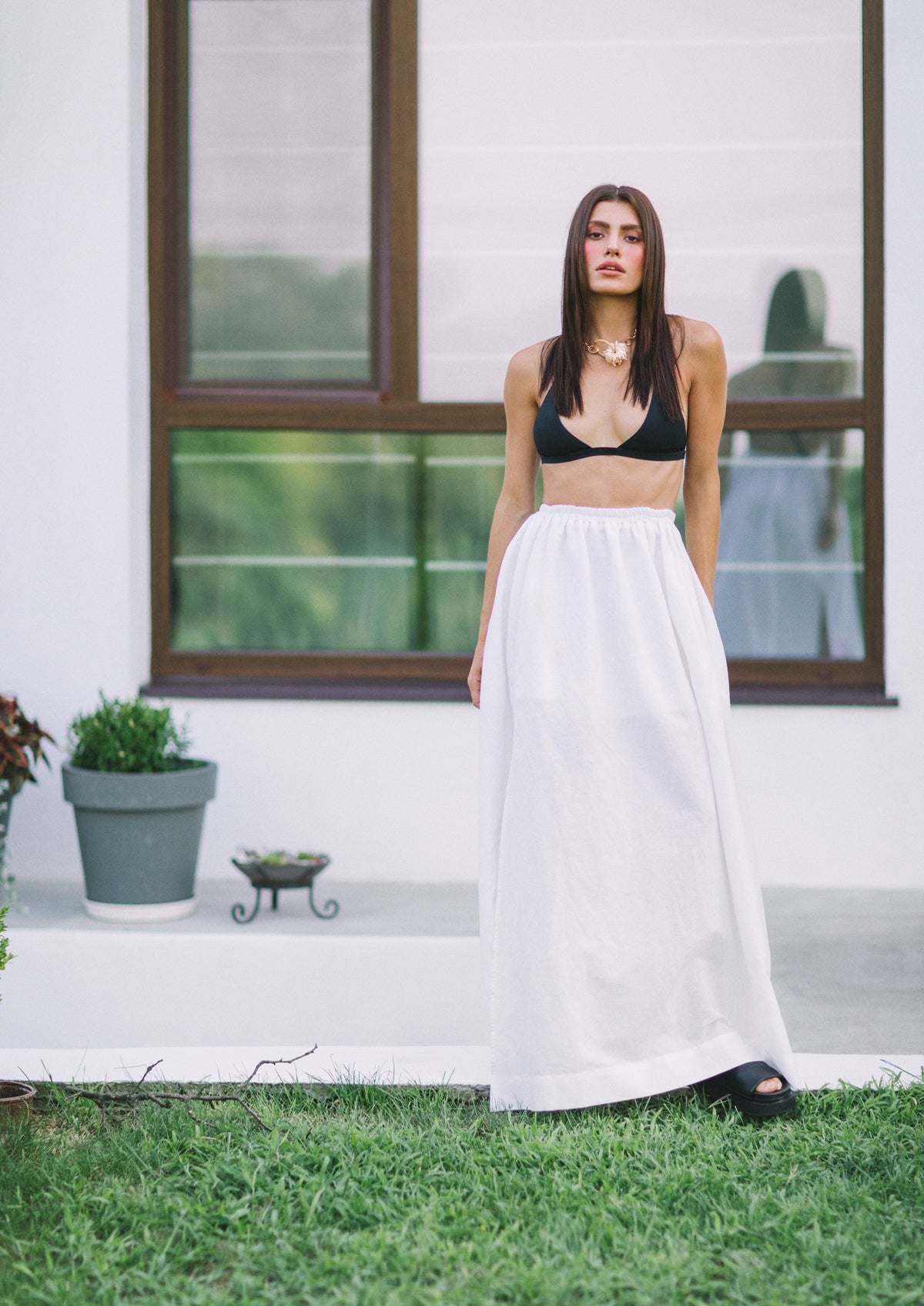 Elastic waist maxi skirt photo 10