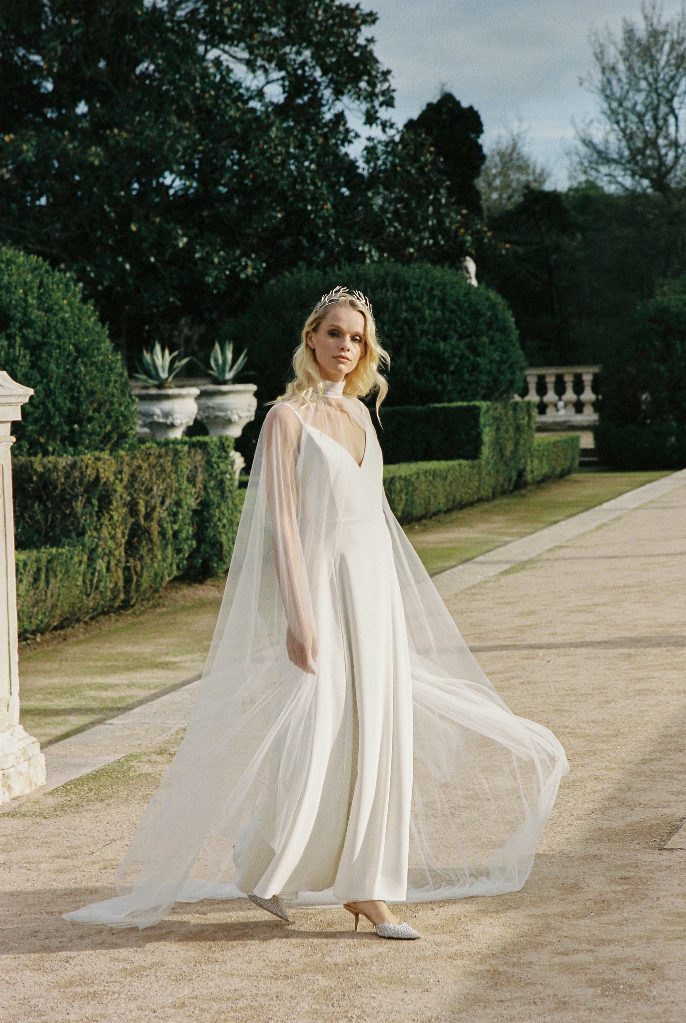 bridal cape dress Cape for wedding gown 203cm/80" / Natural White