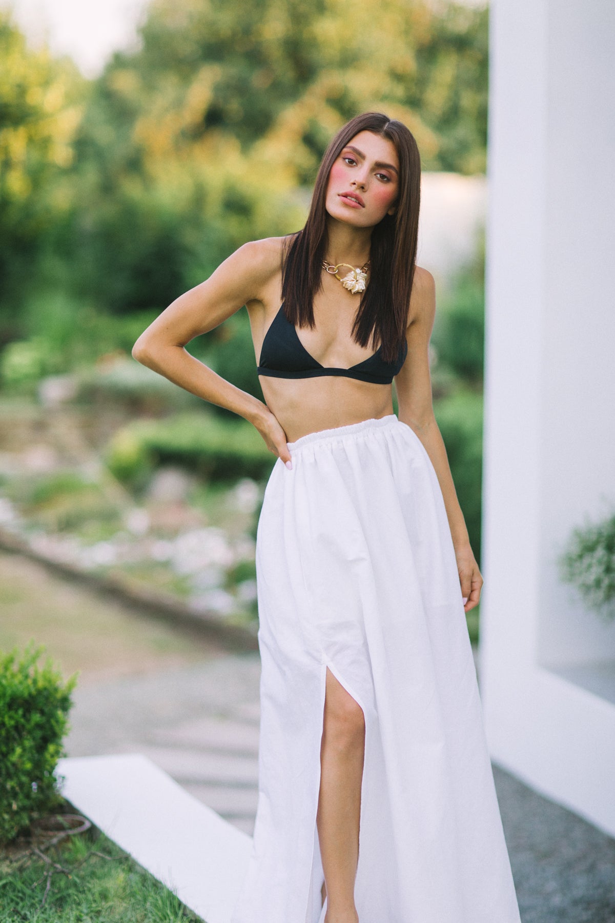 Elastic waist maxi skirt photo 3