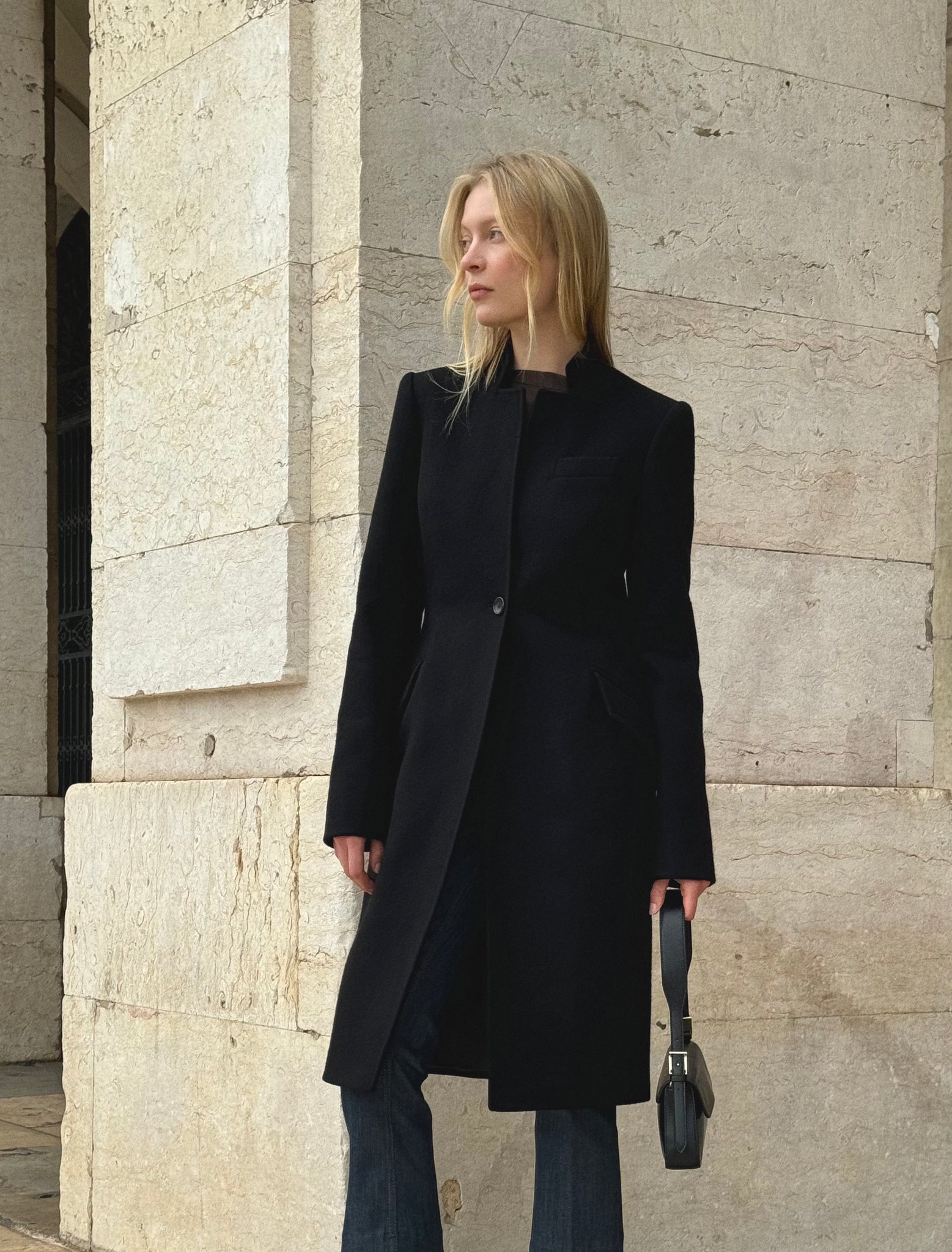 Black winter coat – Sumarokova Atelier