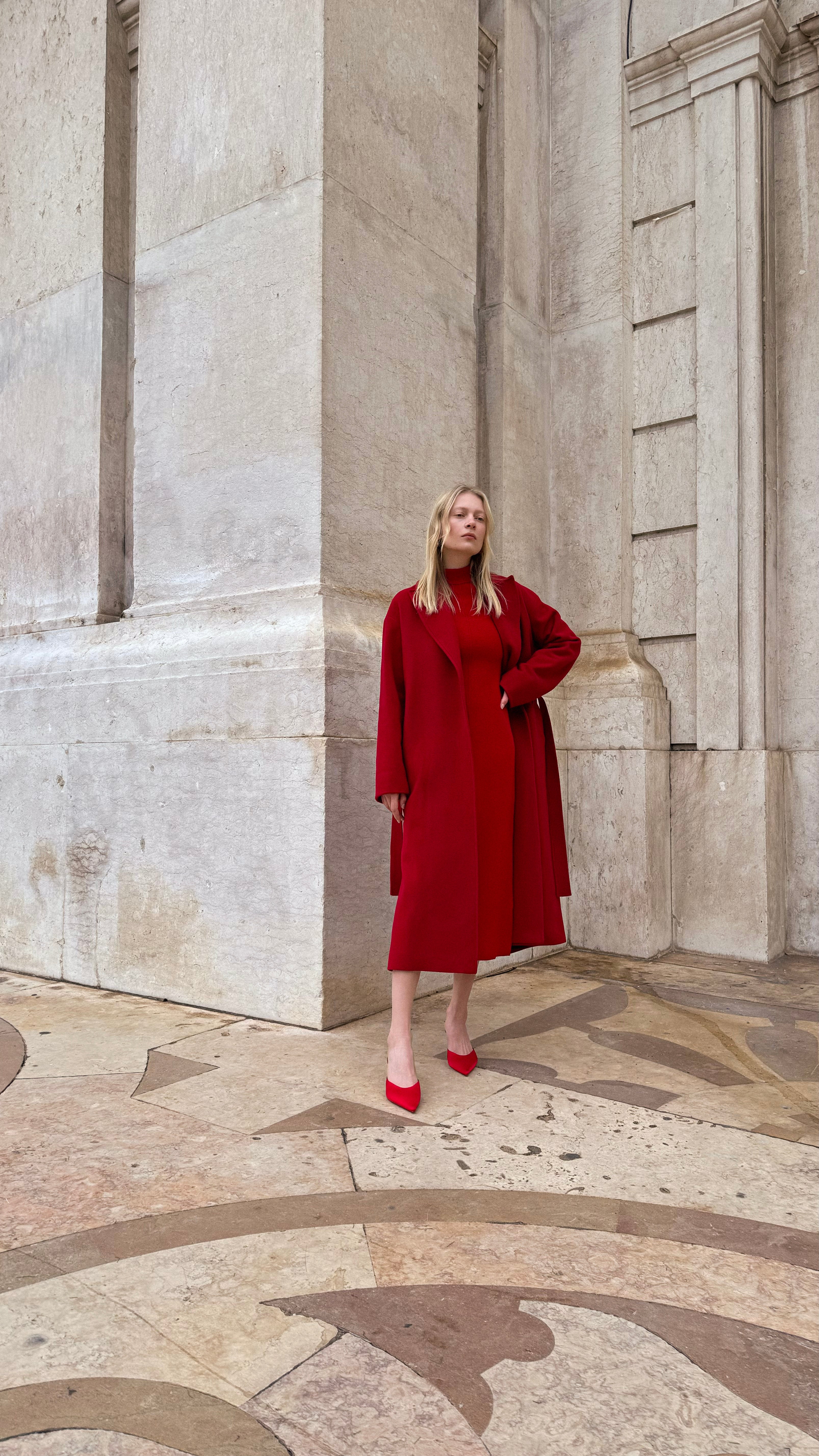 Long red coat – Sumarokova Atelier