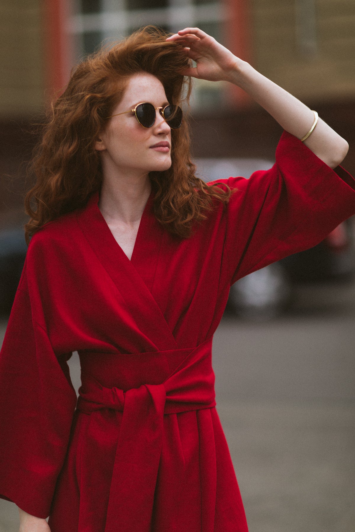 Red dress linen photo 10