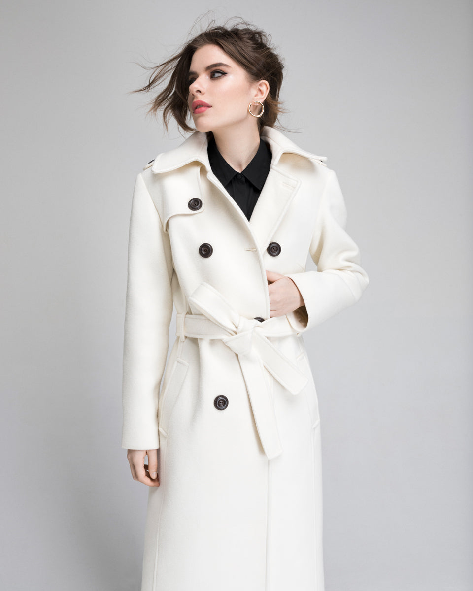 Ivory trench coat hotsell