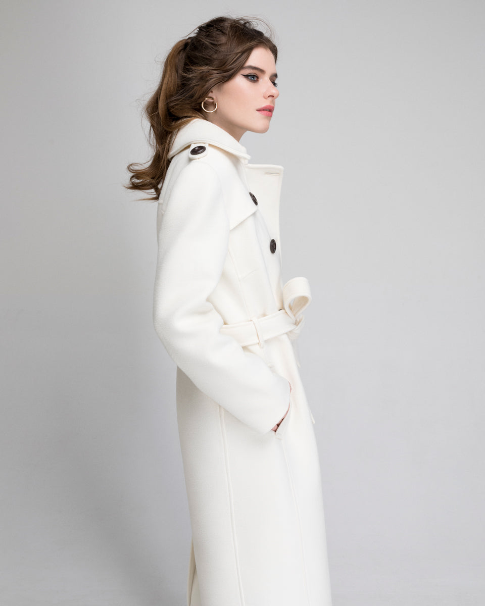 Ivory trench coat | Tailored wool coat – Sumarokova Atelier