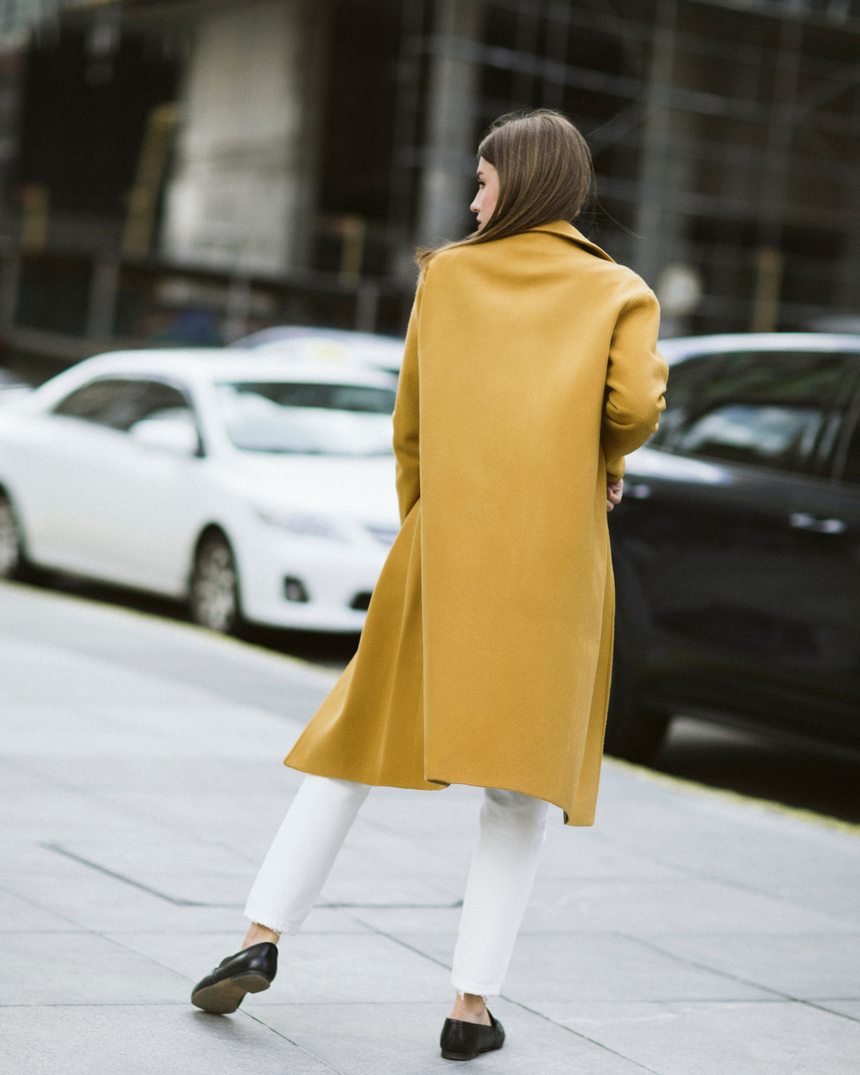 Mustard yellow coat Tailored cashmere coat Sumarokova Atelier