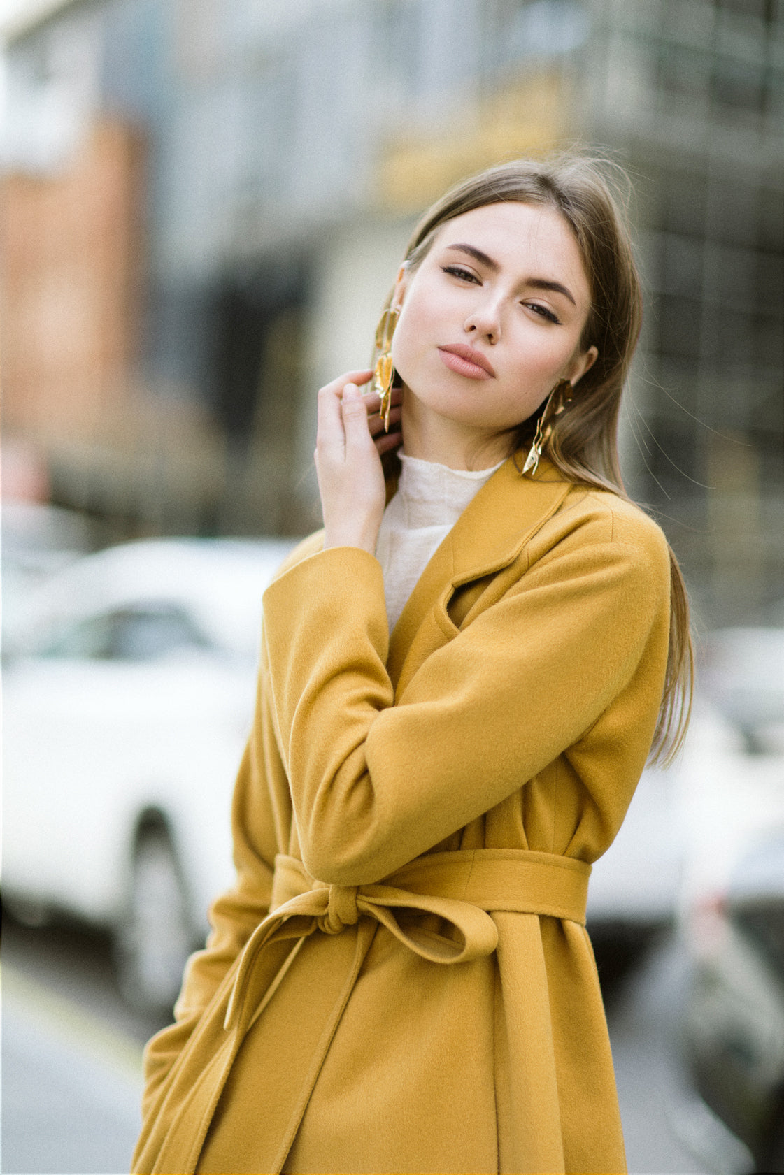 Mustard yellow coat 4 US / Black